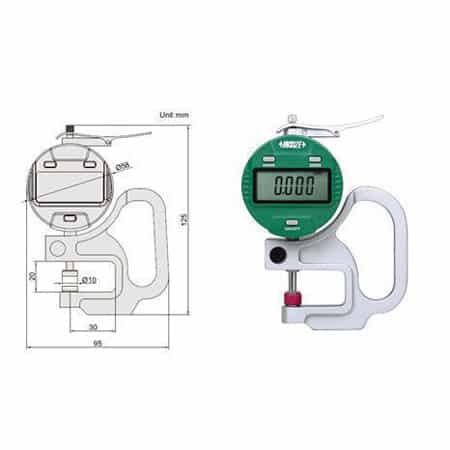 Đồng hồ đo độ dày vật liệu điện tử Insize 2871-10 (1)
