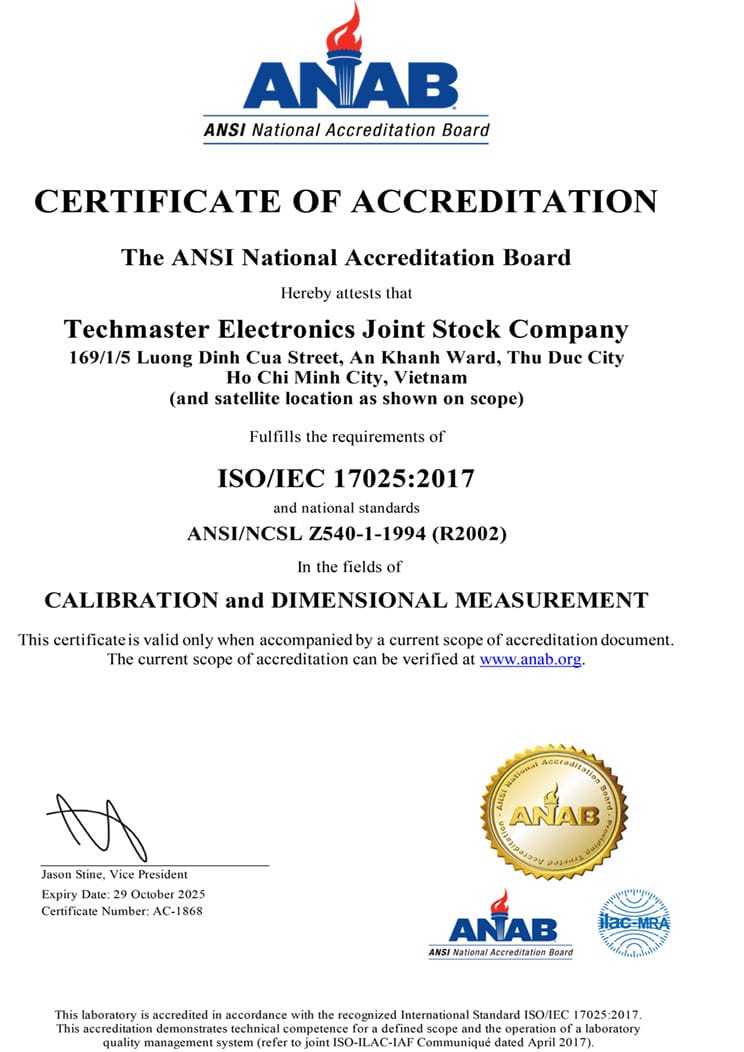 Techmaster Electronics Joint Stock Company Cert and Scope