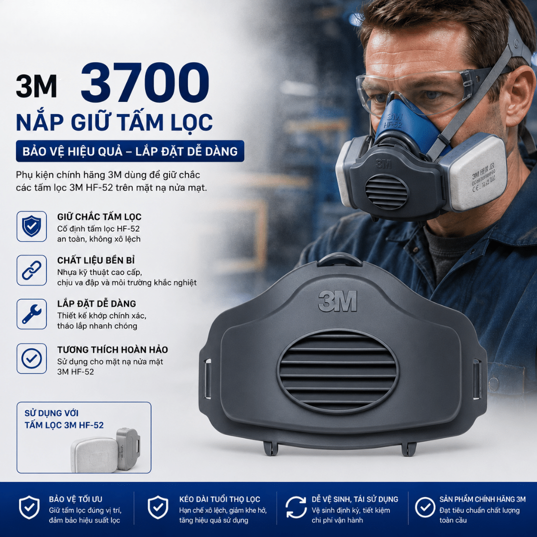 Nắp giữ tấm lọc 3M 3700 – Phụ kiện cố định tấm lọc bụi chính hãng