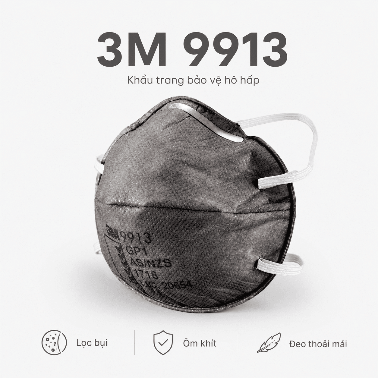 Khẩu trang 3M 9913 – P1 Korea + Than hoạt tính