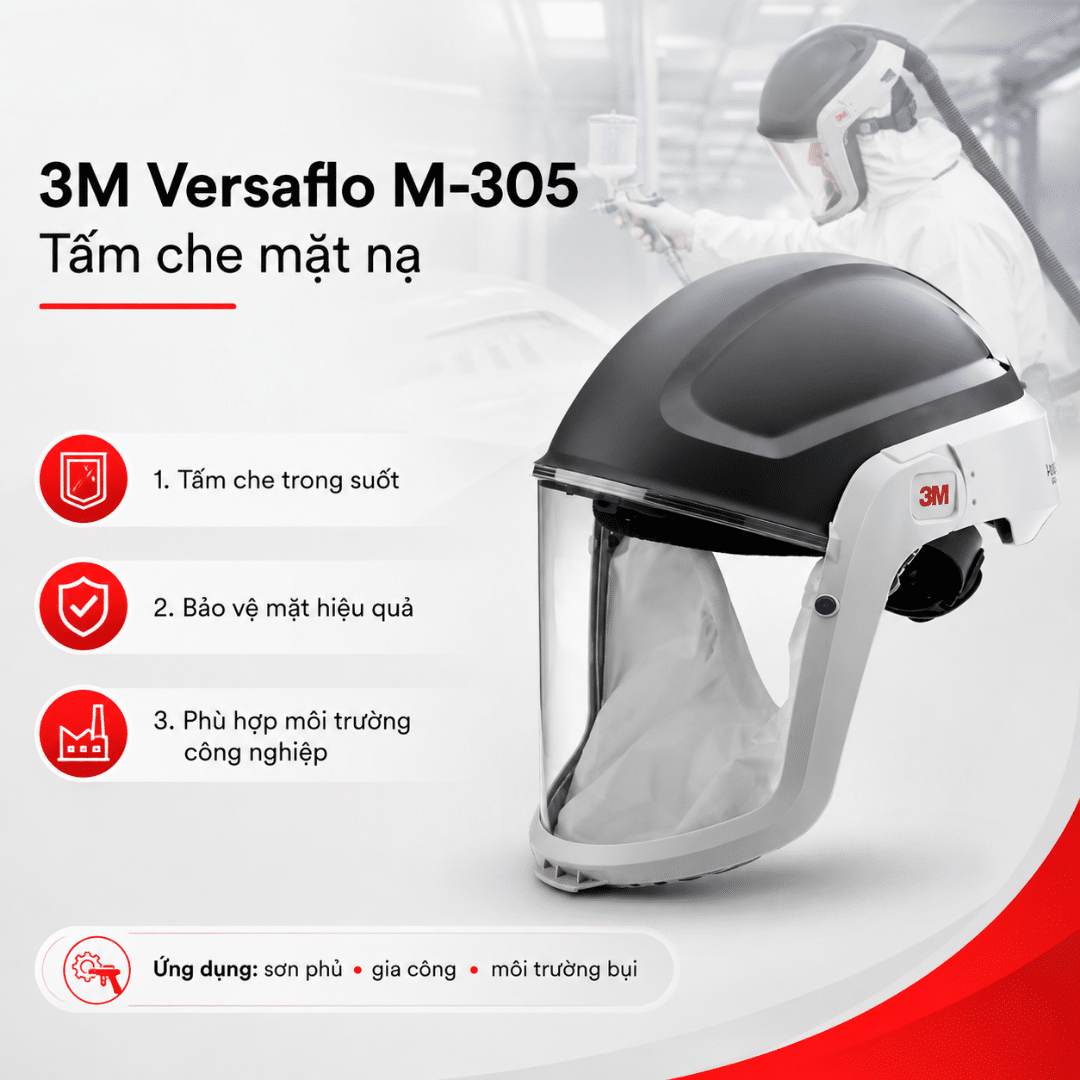 Tấm Che Mặt Versaflo 3M M-305 - Faceshield PAPR Gọn Nhẹ Không Có Nón An Toàn