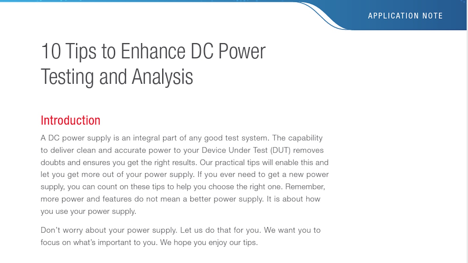10 Tips to Enhance DC Power Testing