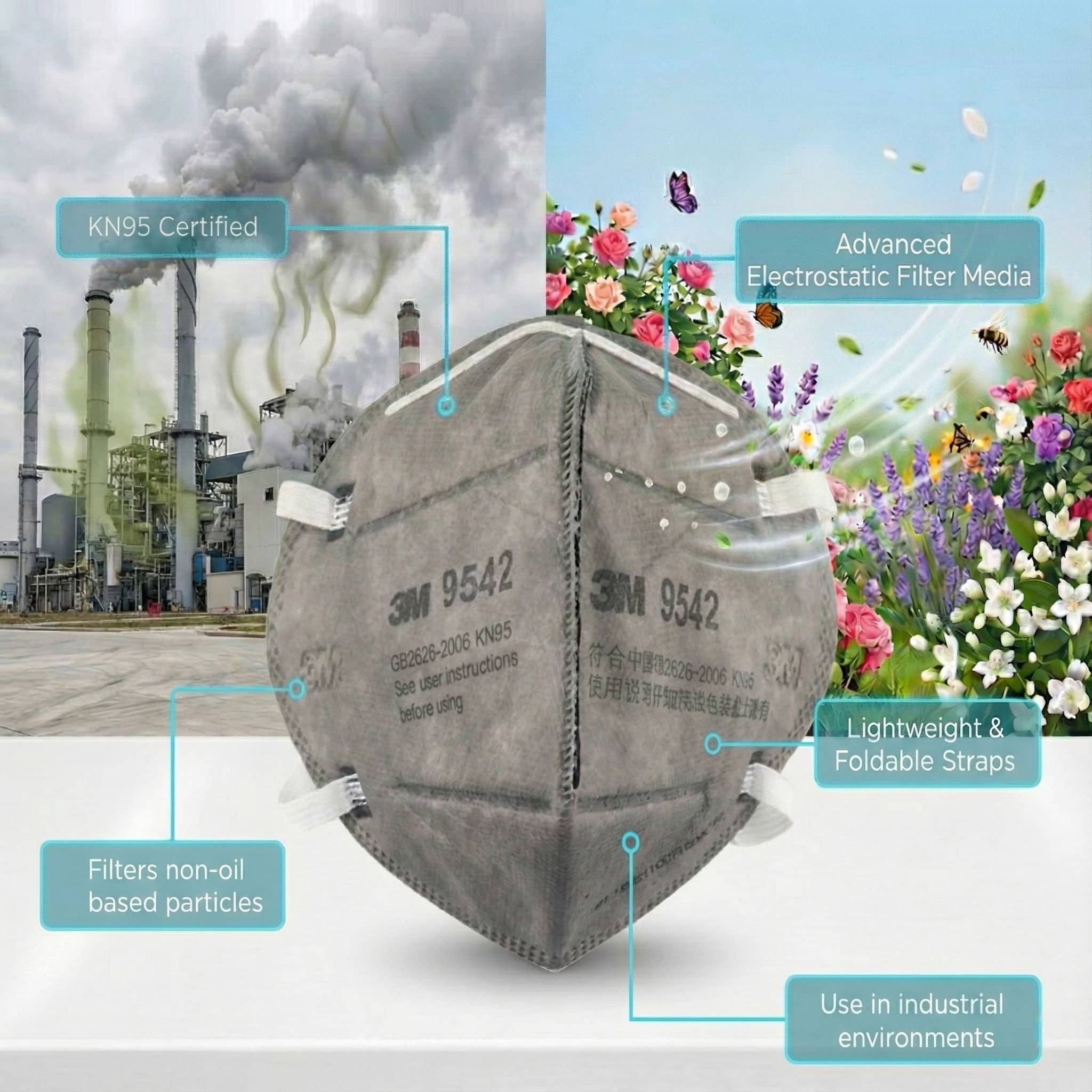 Khẩu Trang Lọc Bụi 3M™ 9542