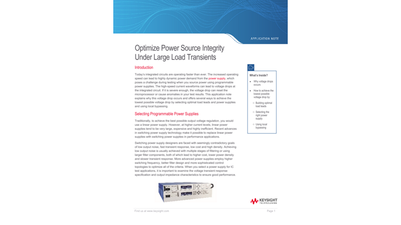 Optimize Power Source Integrity