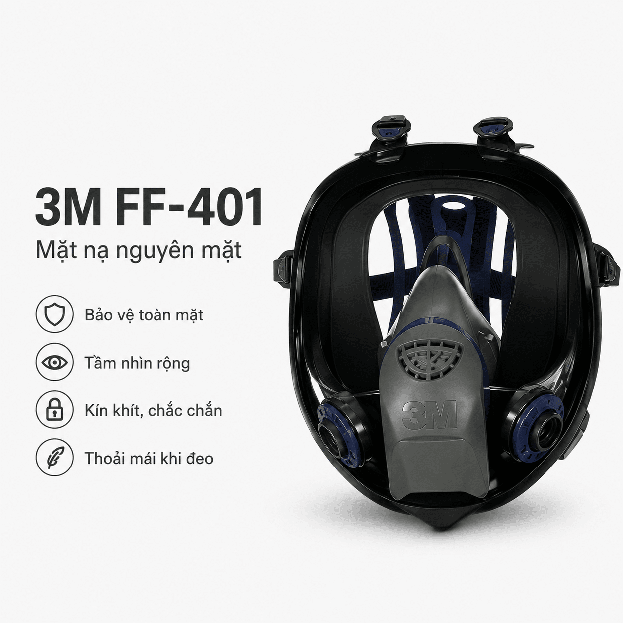 Mặt Nạ Nguyên Mặt 3M FF-401 - Mặt Nạ Full-Face Reusable Size M Giá Phải Chăng