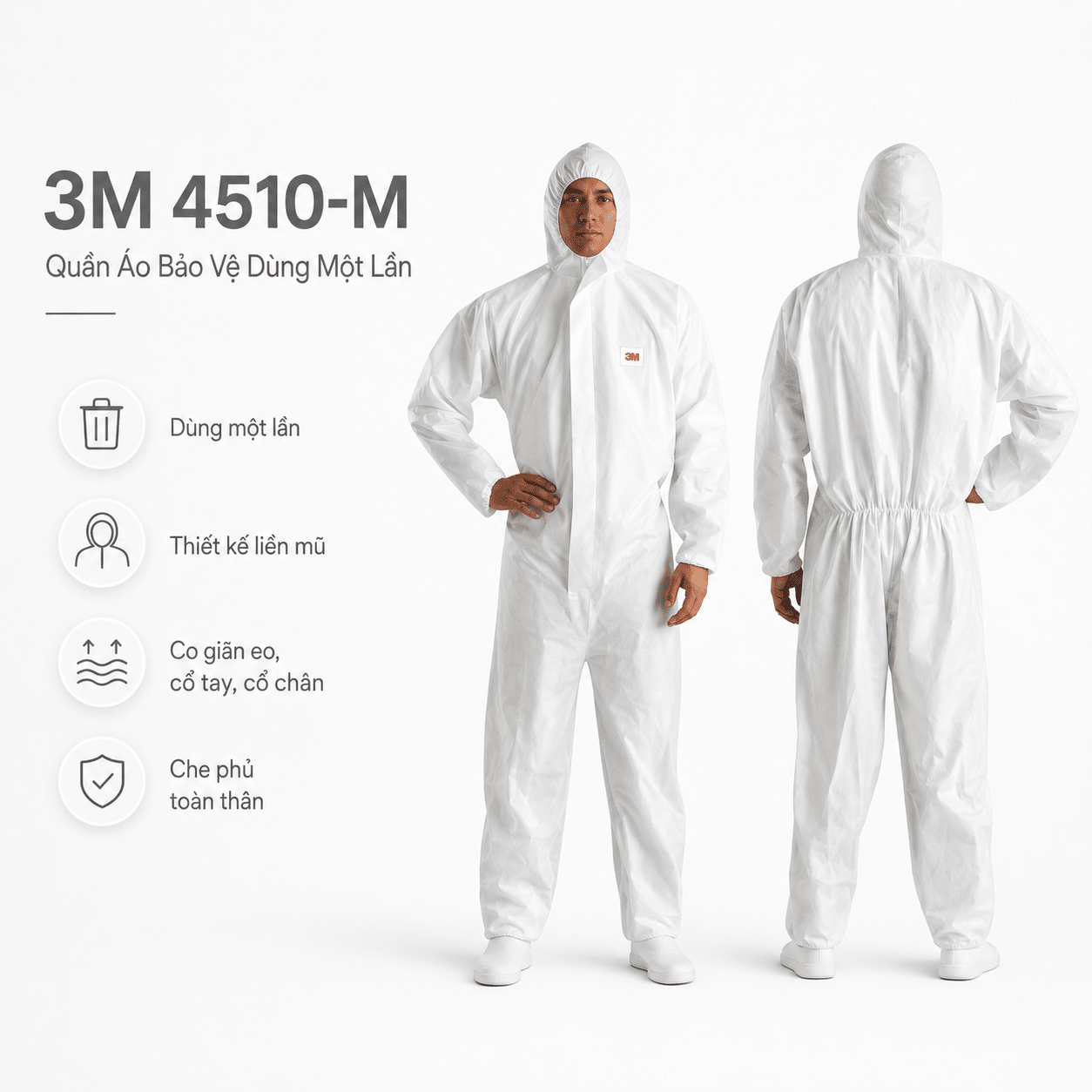 Quần Áo Bảo Vệ Dùng Một Lần 3M 4510 (Size M) — Type 5/6 Coverall