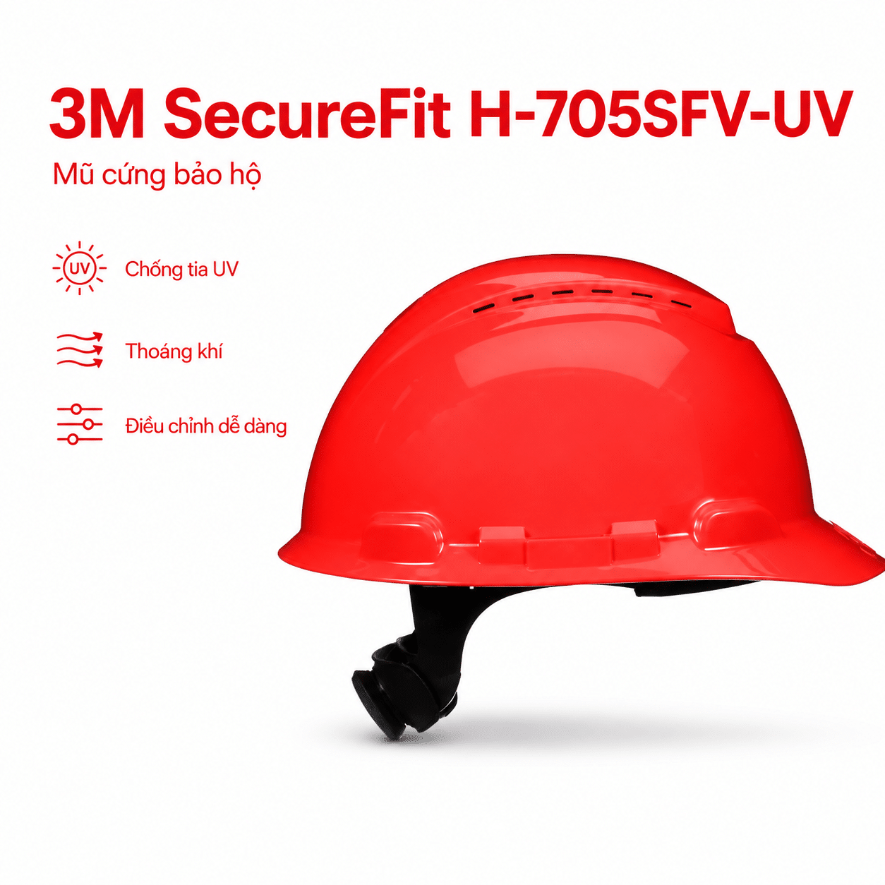 Mũ Cứng 3M SecureFit H-705SFV-UV: Vented + UV Indicator Cao Cấp Cho Ngoài Trời