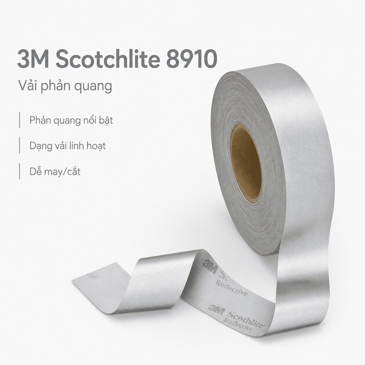 Vải Phản Quang 3M Scotchlite Dòng 8910 — Sewn-On Reflective 400 cd