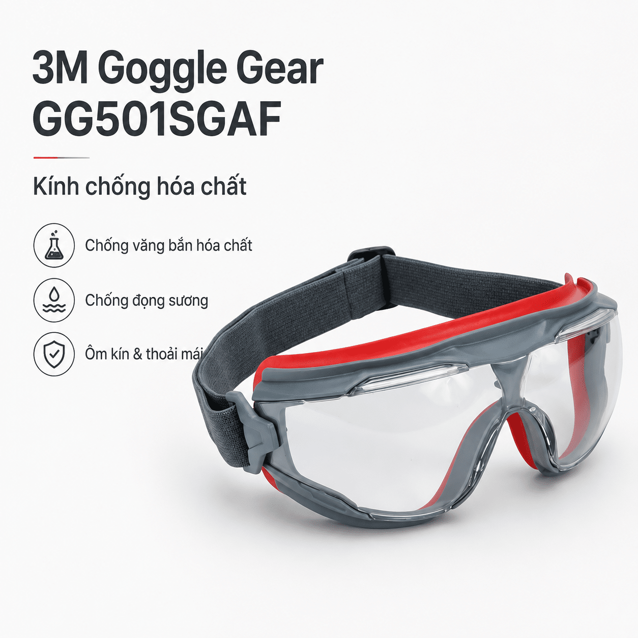 Kính Bảo Hộ Goggle Gear 3M GG501SGAF: Cao Cấp Scotchgard Anti-Fog Cho Lab Và Môi Trường Khắc Nghiệt
