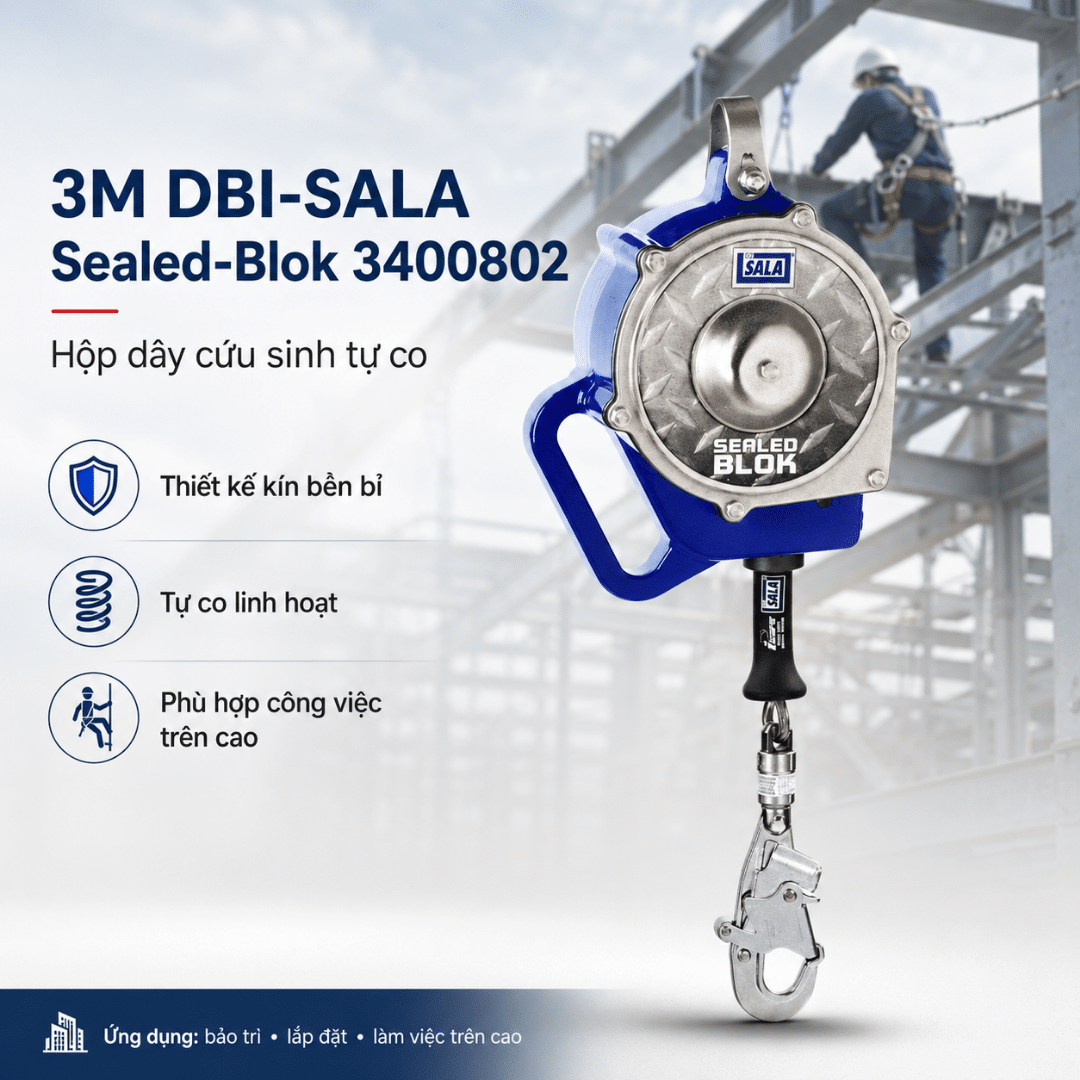 Hộp Dây 3M DBI-SALA Sealed-Blok 3400802 — SRL Cao Cấp Vỏ Kín IP65