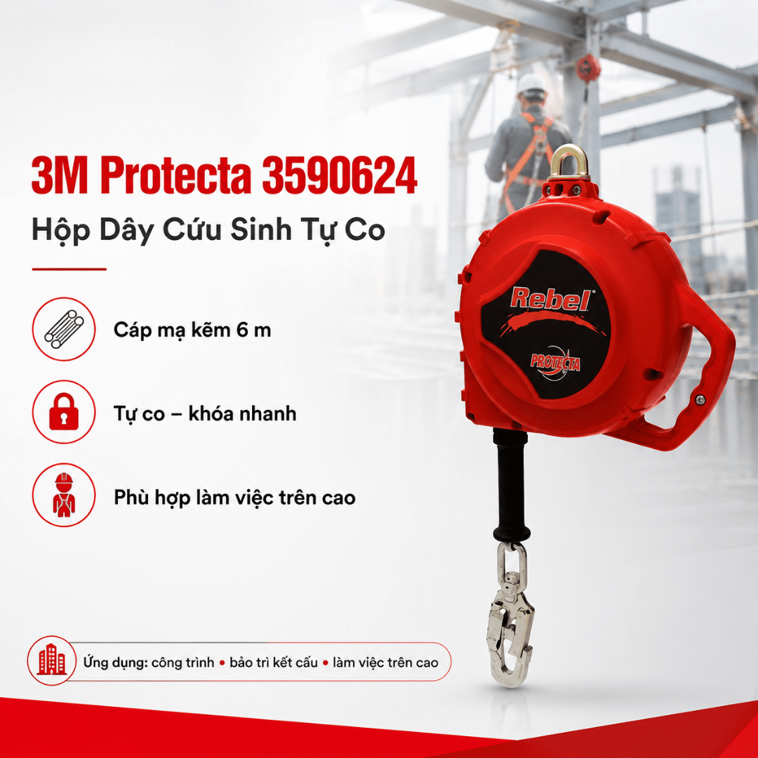Hộp Dây 3M Protecta 3590624 — SRL Cáp Mạ Kẽm 6 m