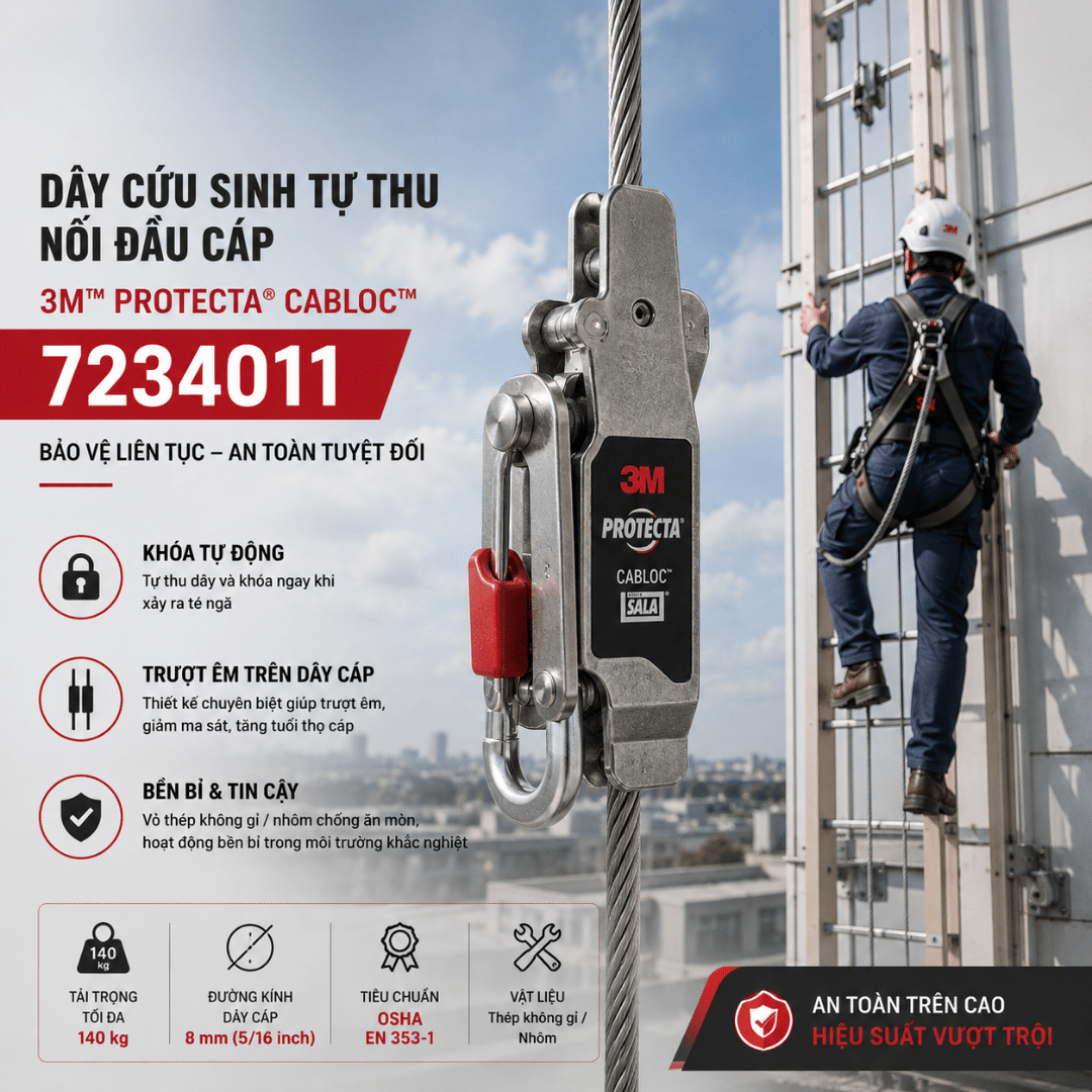 Thiết Bị Nối Đầu Cáp 3M PROTECTA Cabloc 7234011 — Cable End Fitting Cho HLL