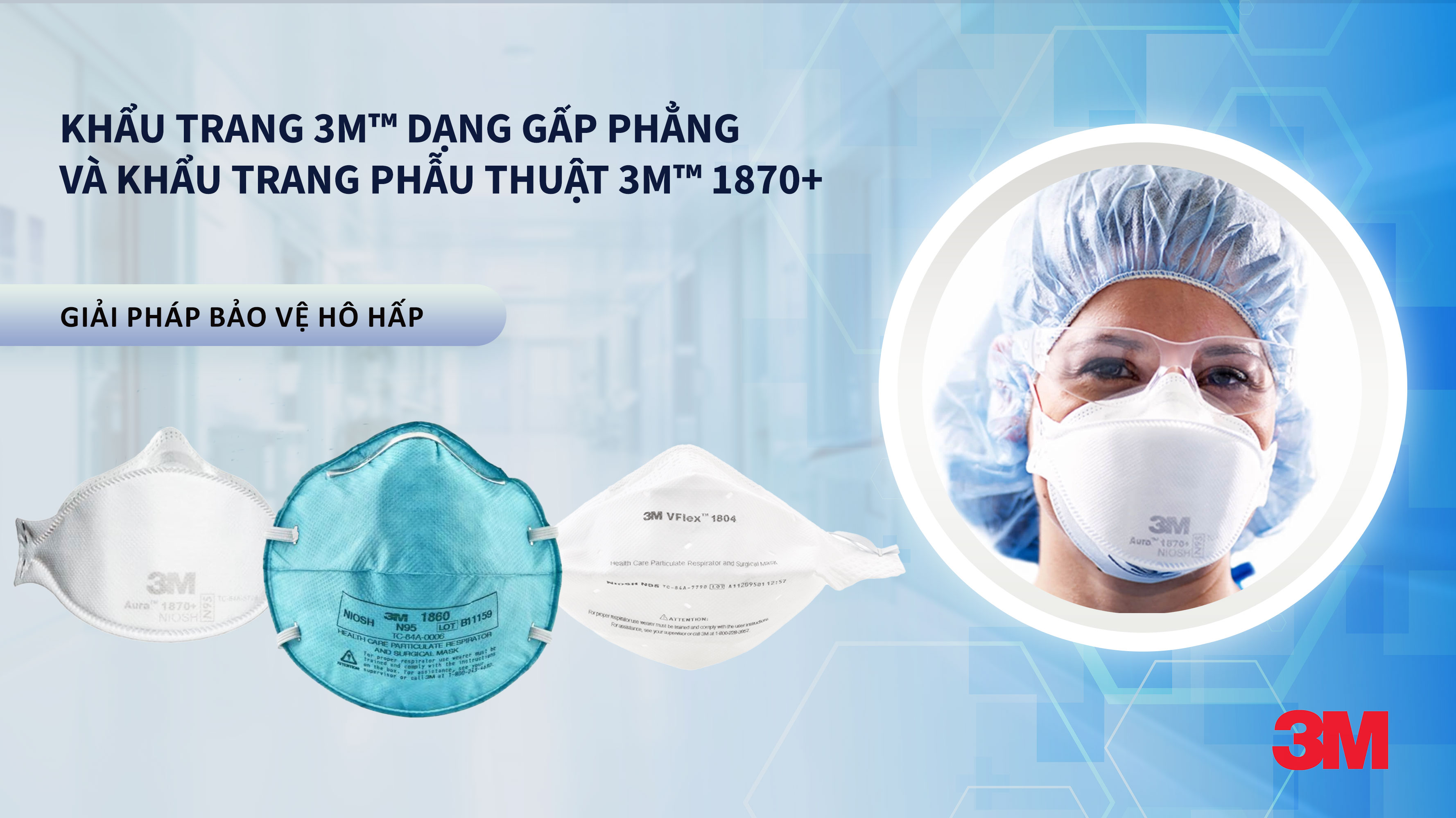 3M™ 1870+ và 3M™ dạng gấp phẳng