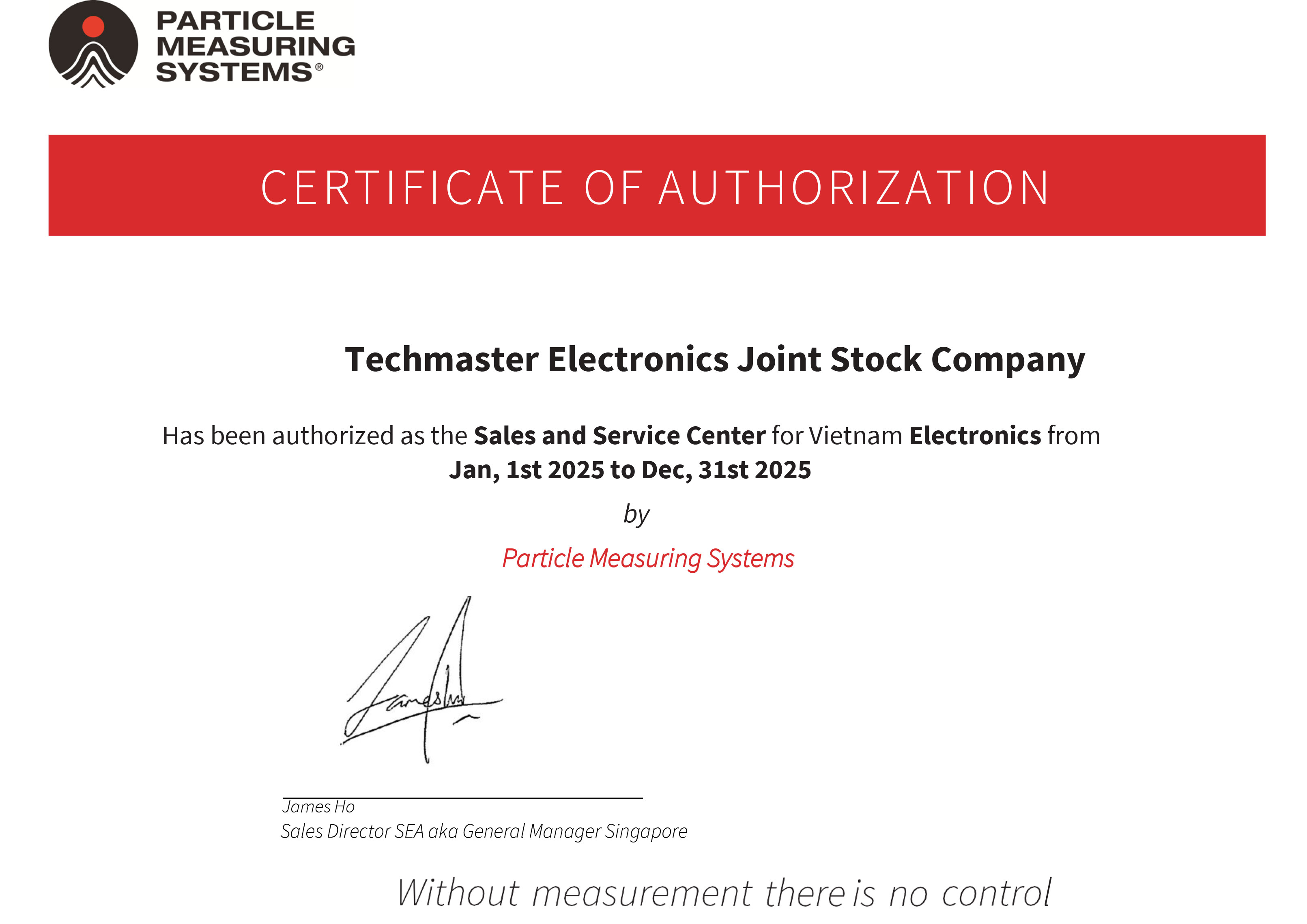 PMS Techmaster Certificate 2025