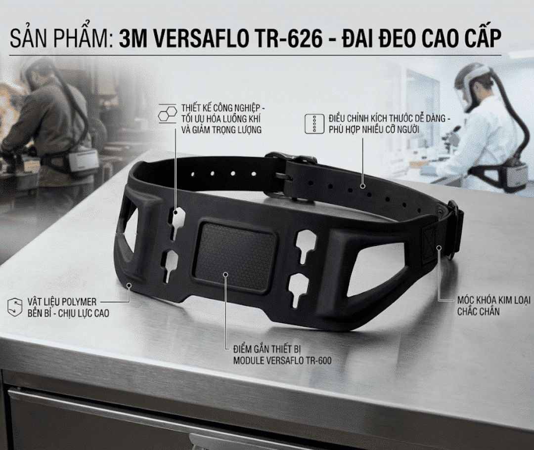3M Versaflo TR-626 — Dây đai chính hãng cho hệ thống PAPR TR-600/800