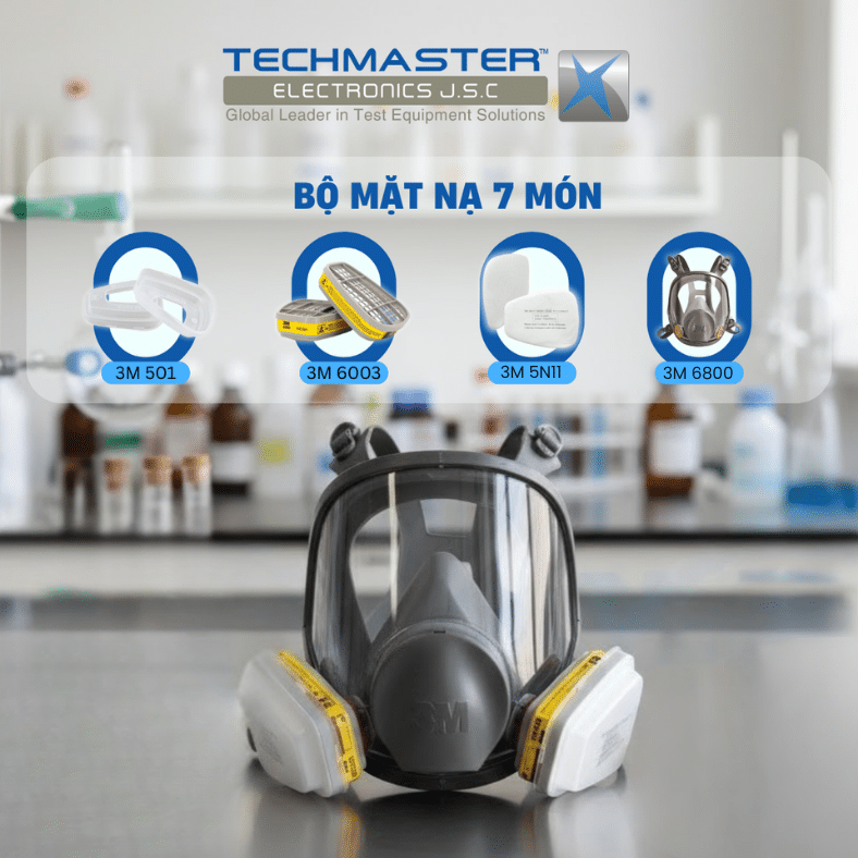 Bộ mặt nạ phòng độc 3M 6800 7 món