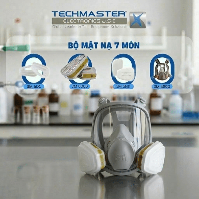 Bộ mặt nạ phòng độc 3M 6800 7 món