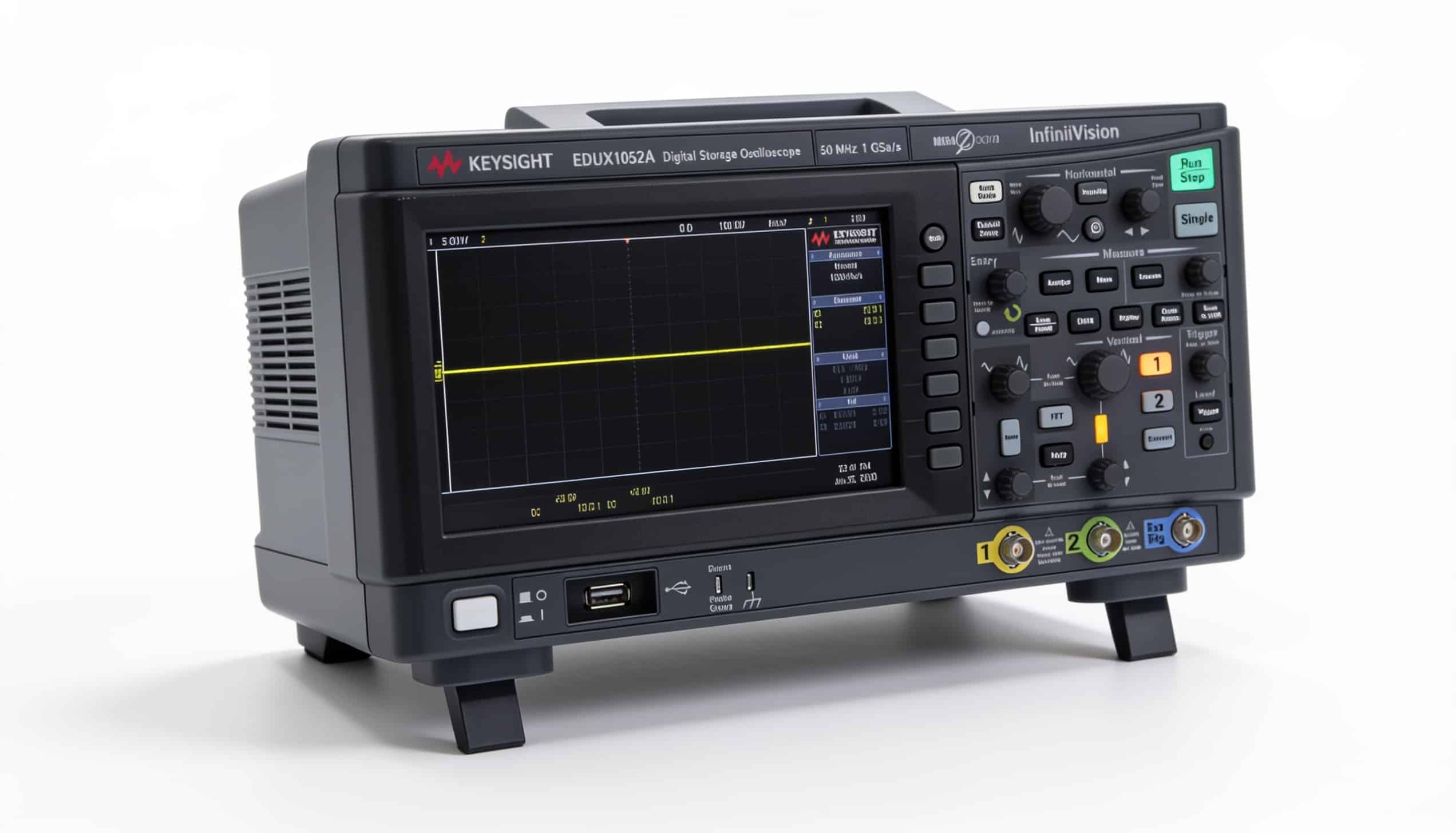 Máy hiện sóng Keysight EDUX1052G dòng 1000X trên nền trắng studio