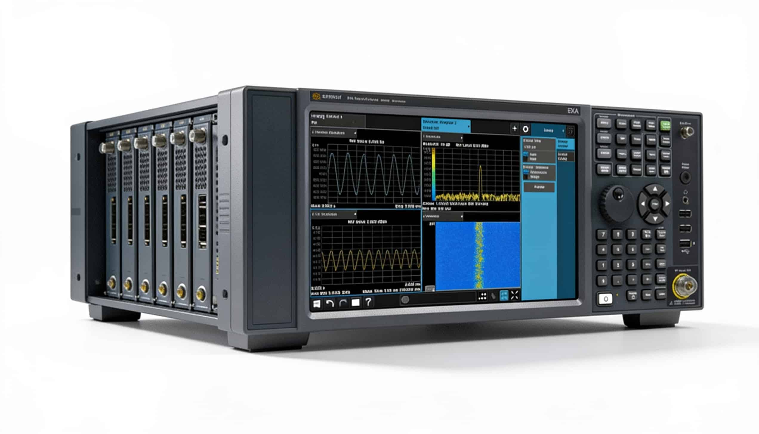 Máy phân tích phổ Keysight N9010B EXA góc nghiêng trên nền trắng studio