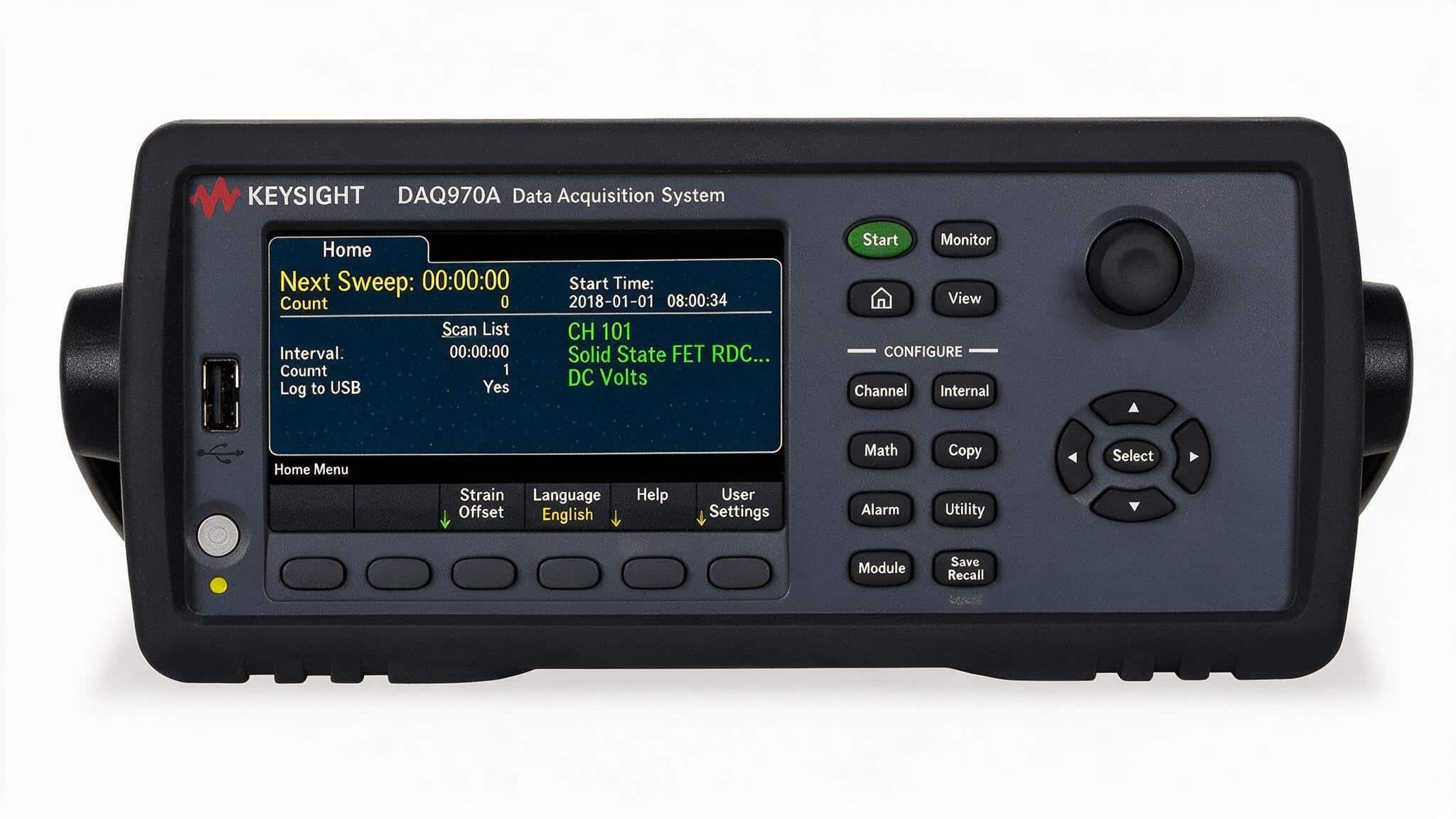 Hệ thu thập dữ liệu Keysight DAQ970A 3 khe module DMM 6½ chữ số mặt trước