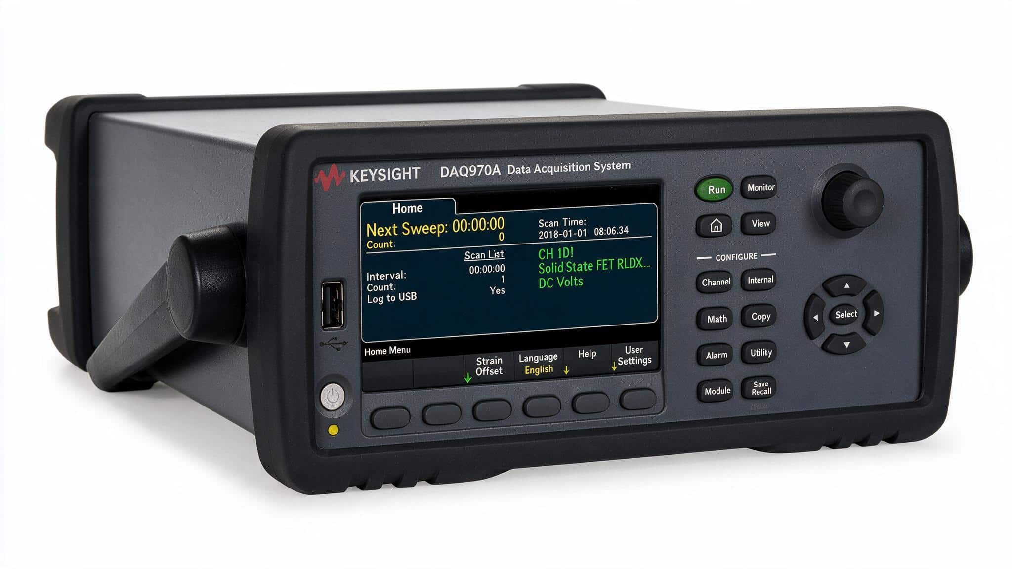 Hệ thu thập dữ liệu Keysight DAQ970A 3 khe module studio nền trắng