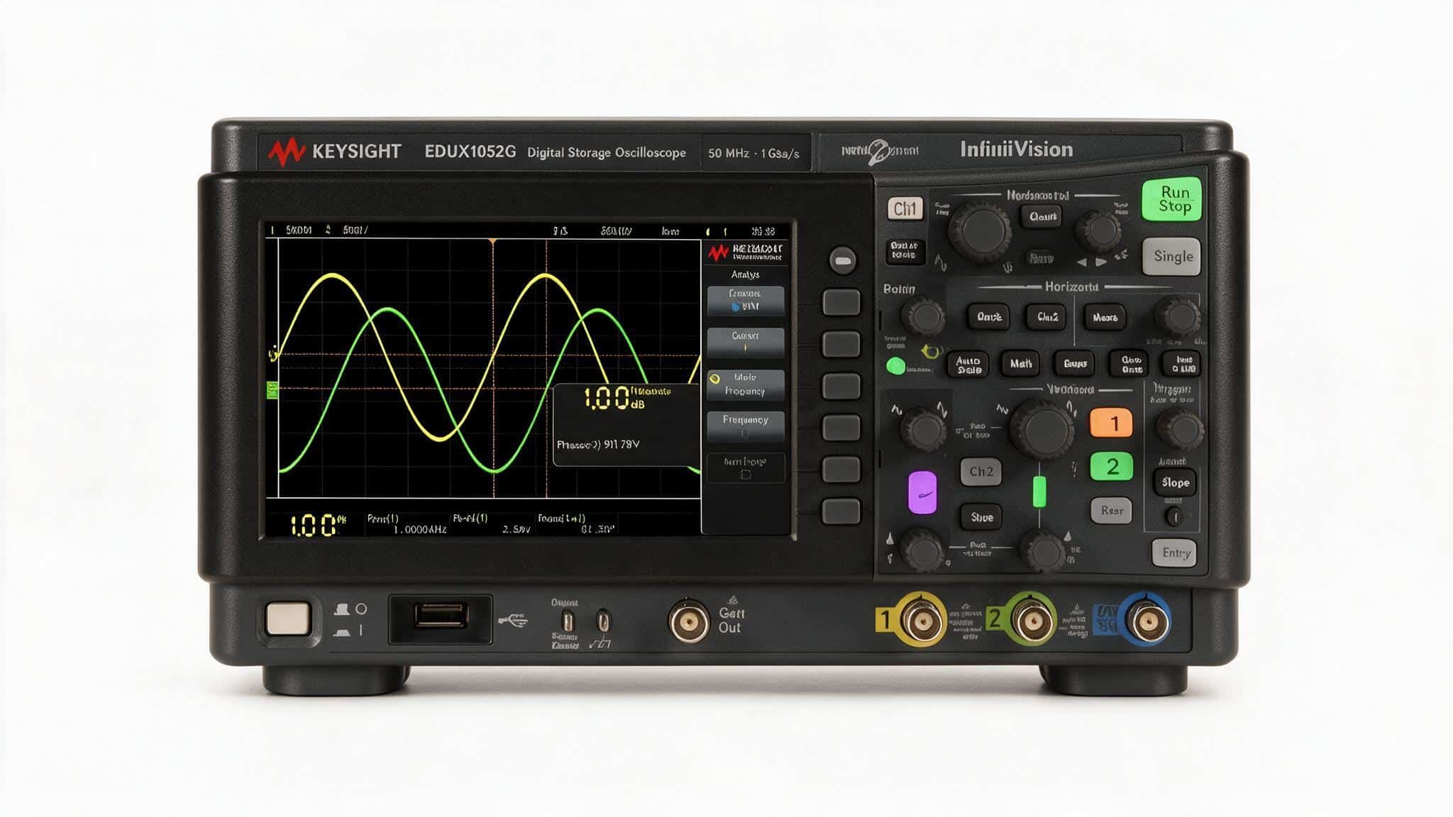 Máy hiện sóng Keysight EDUX1052G 50 MHz 2 kênh WaveGen 20 MHz studio nền trắng