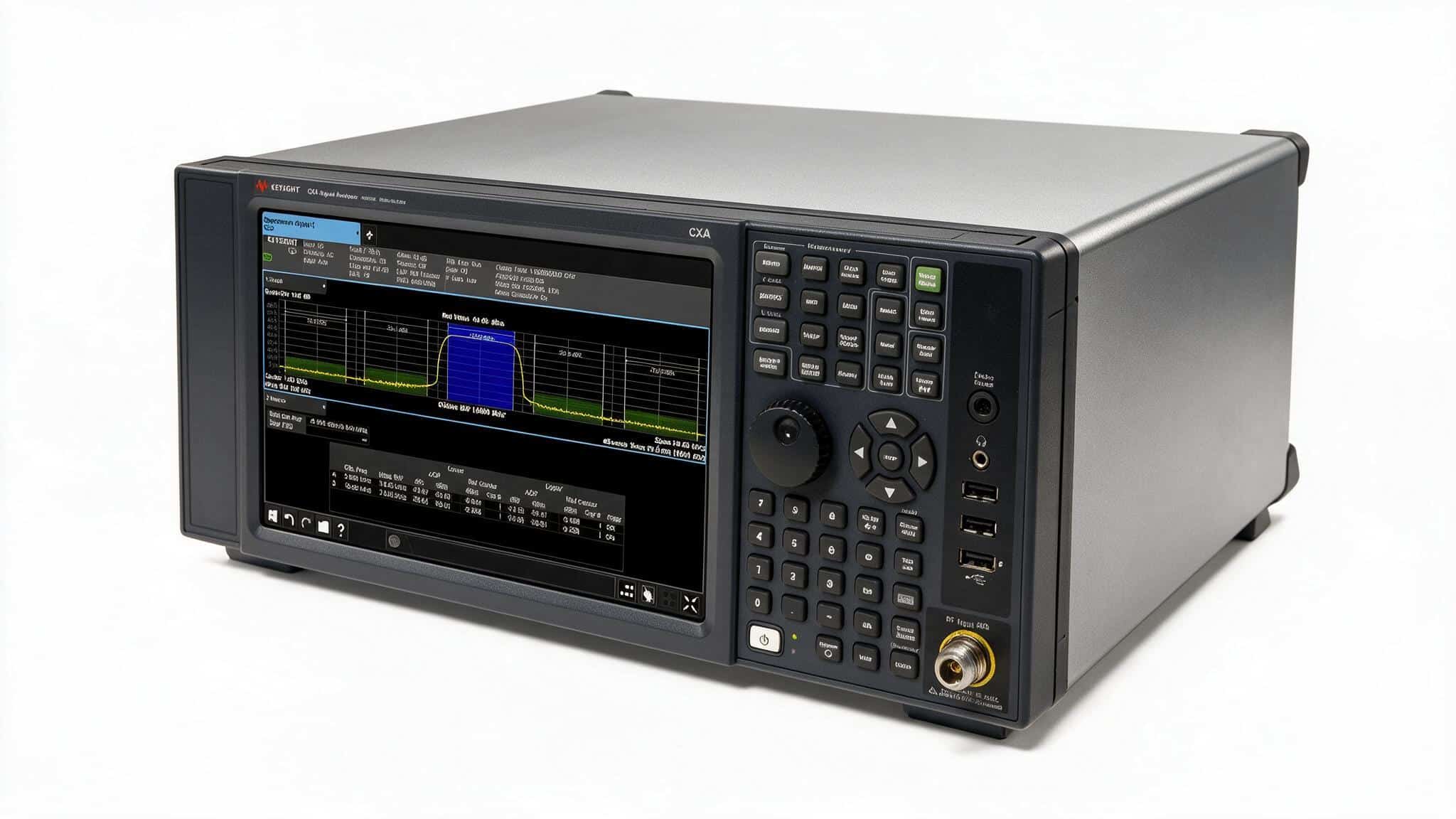 Máy phân tích tín hiệu CXA Keysight N9000B góc nghiêng trên nền trắng studio