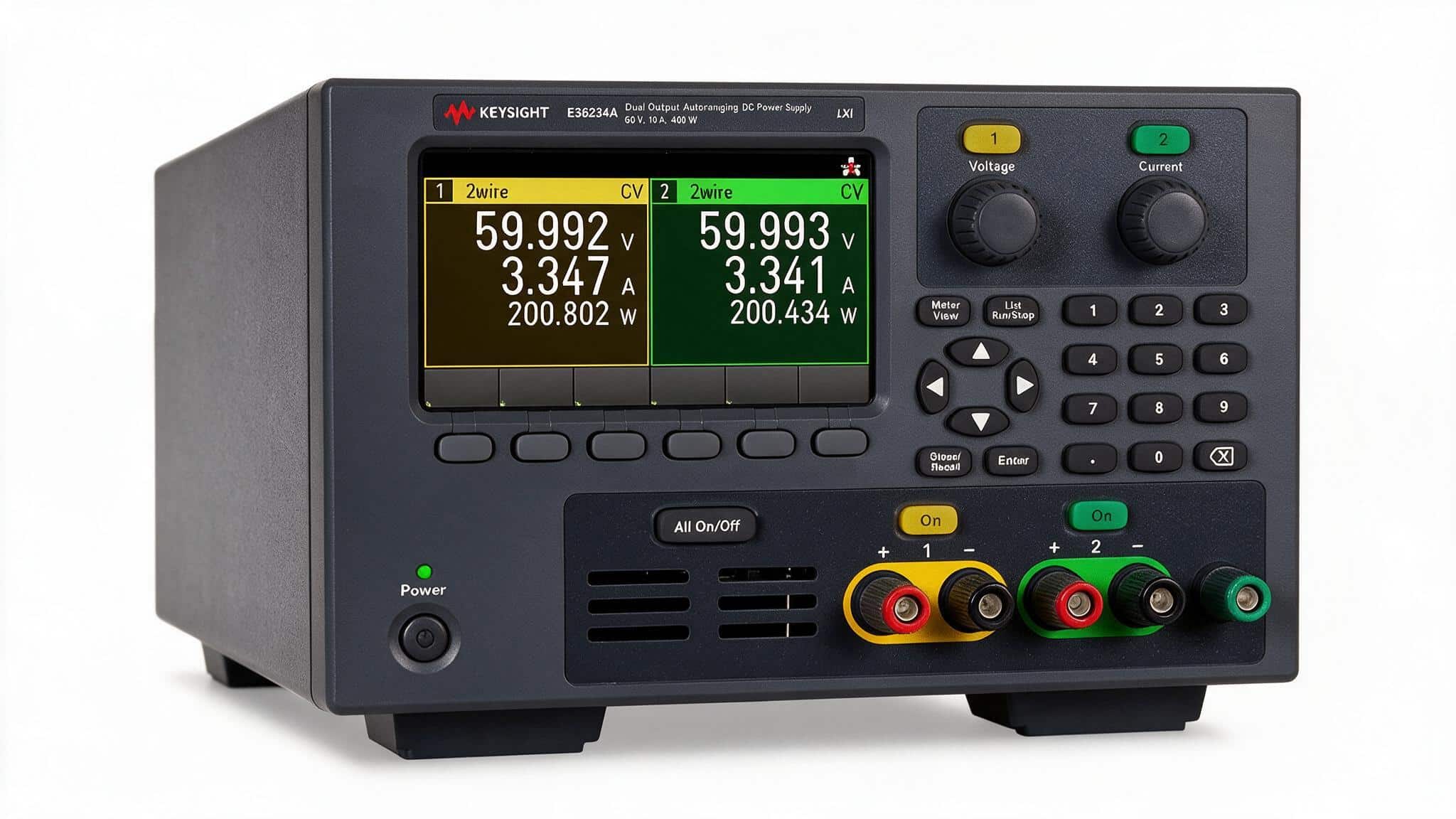 Bộ nguồn DC Keysight E36234A 60 V 10 A 400 W hai ngõ ra mặt trước màn hình màu
