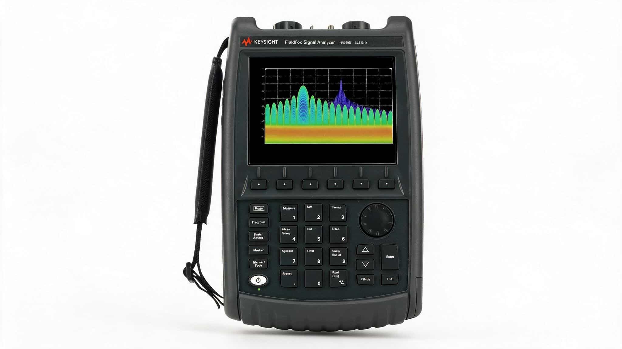 Máy phân tích vi sóng cầm tay Keysight N9918B FieldFox 26,5 GHz màn hình phổ studio nền trắng