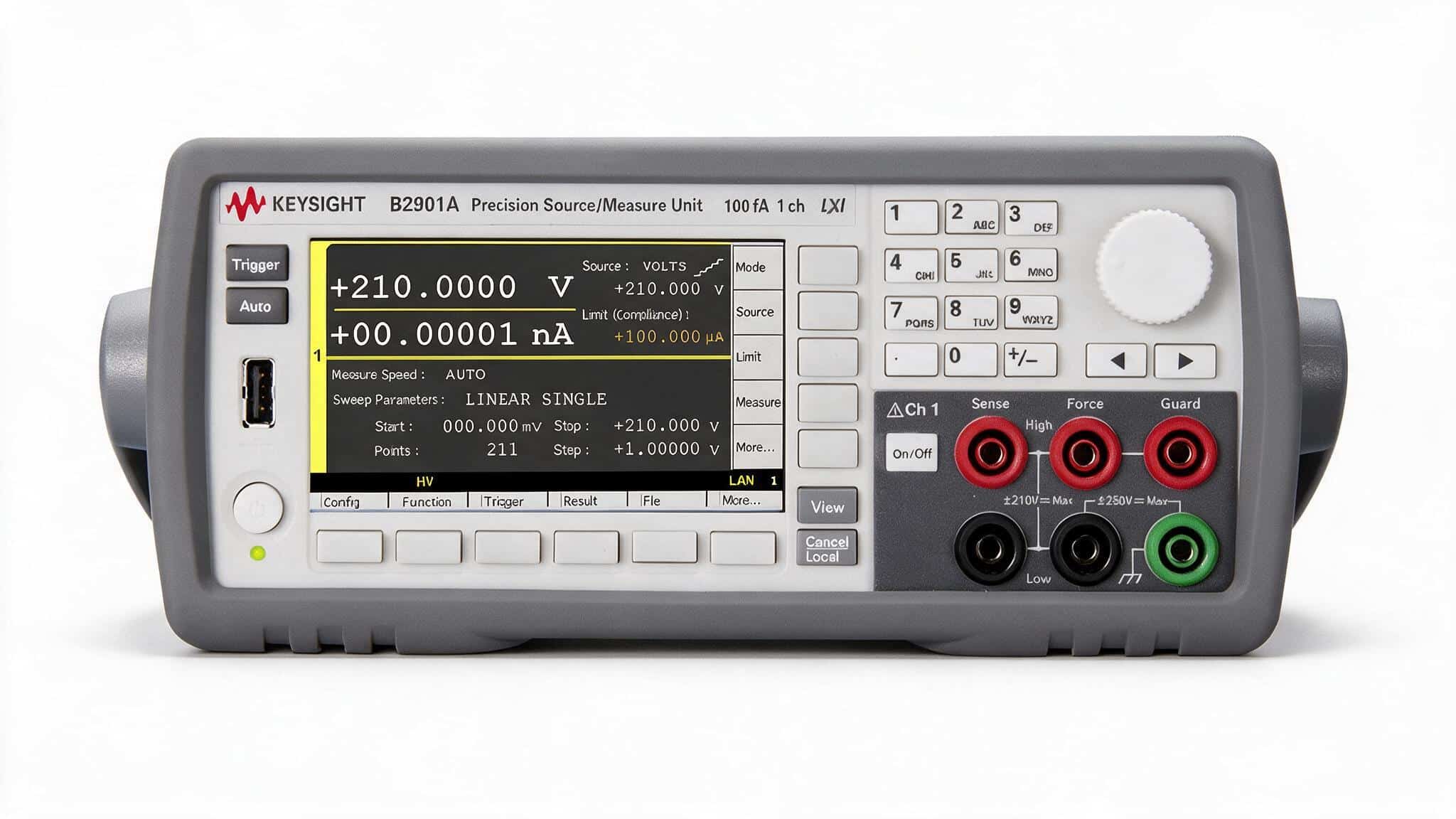 Nguồn-đo SMU Keysight B2901A 210 V 3 A 100 fA studio nền trắng