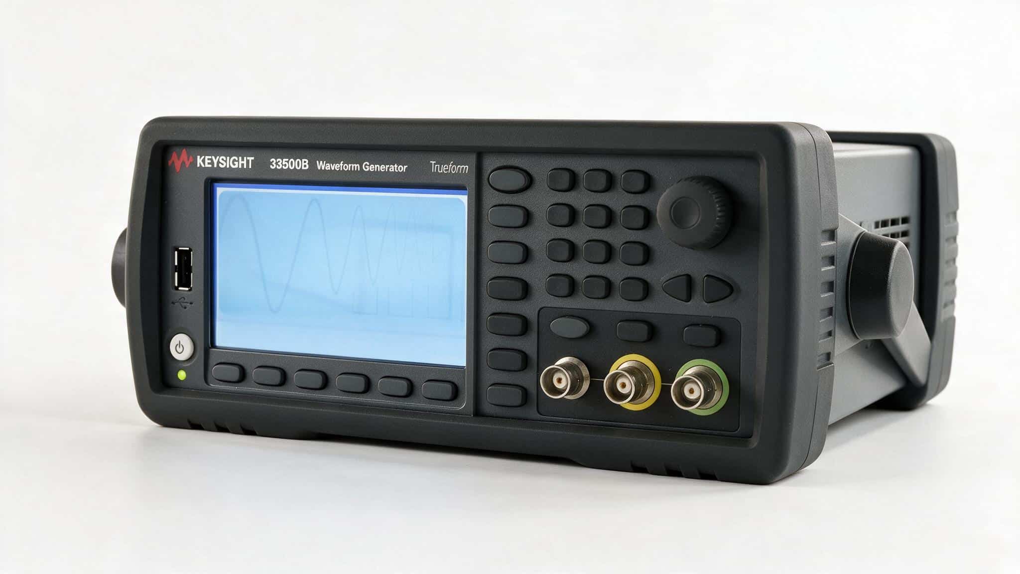 Máy phát hàm Trueform Keysight 33500B màn hình hiển thị cấu hình dạng sóng và hai ngõ ra kênh