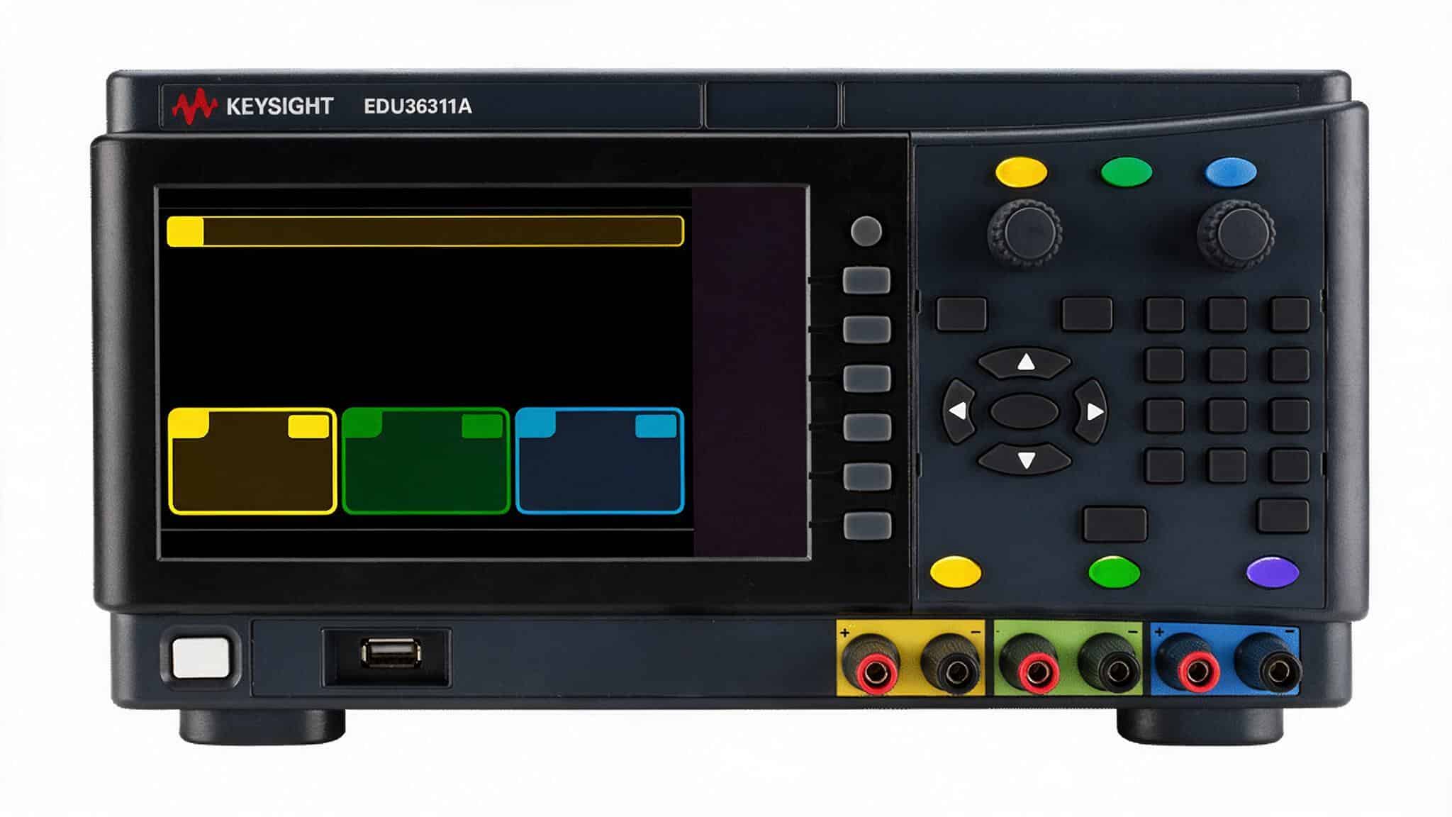 Bộ nguồn DC Keysight EDU36311A màn hình màu 7 inch hiển thị điện áp dòng ba ngõ ra