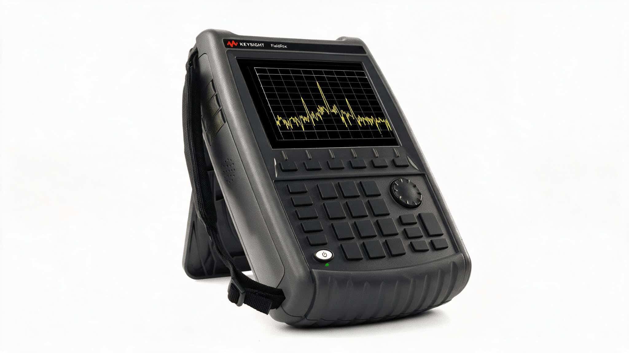Máy phân tích phổ cầm tay Keysight N9935A FieldFox góc nghiêng nền trắng studio