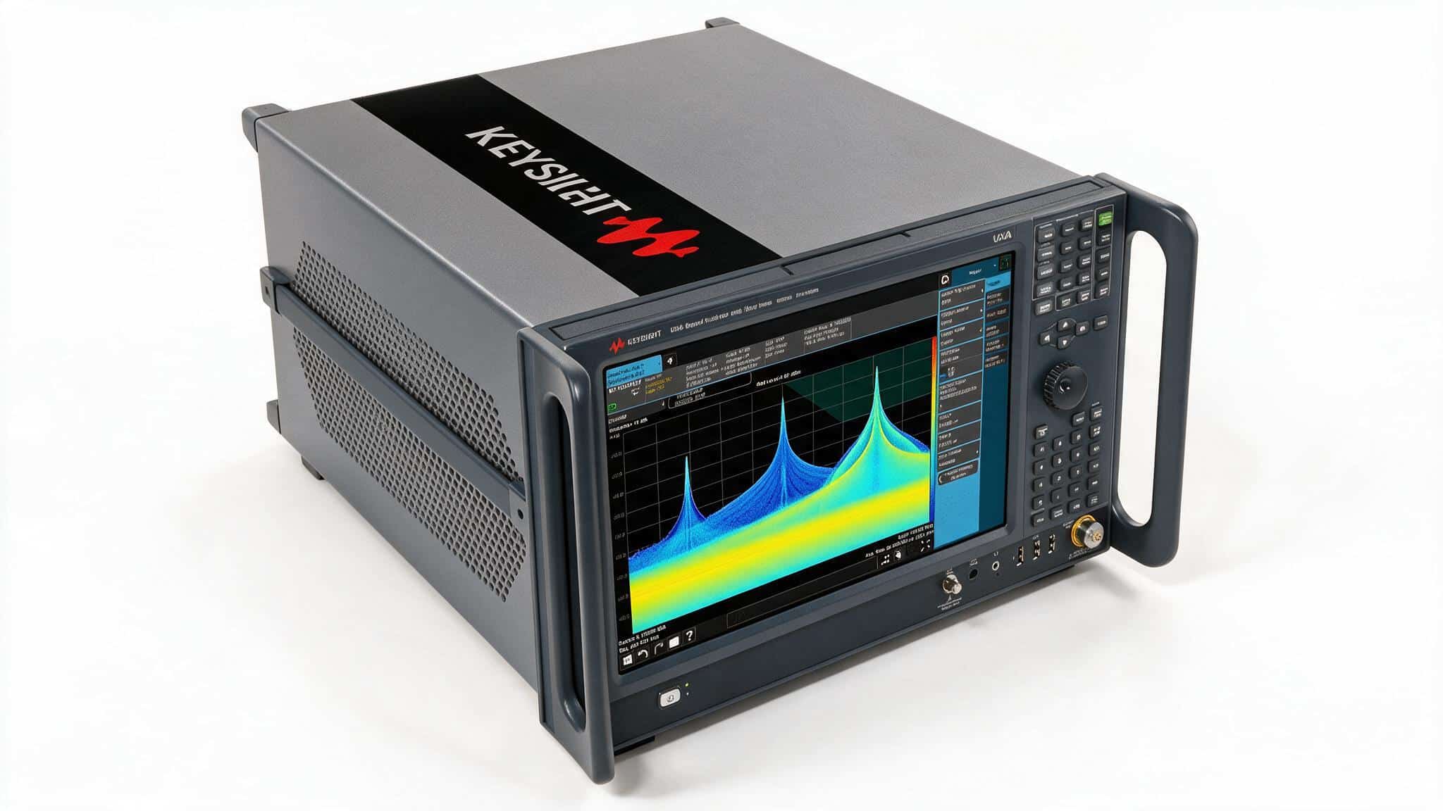 Máy phân tích tín hiệu UXA Keysight N9040B nhìn từ trên cao trên nền trắng studio