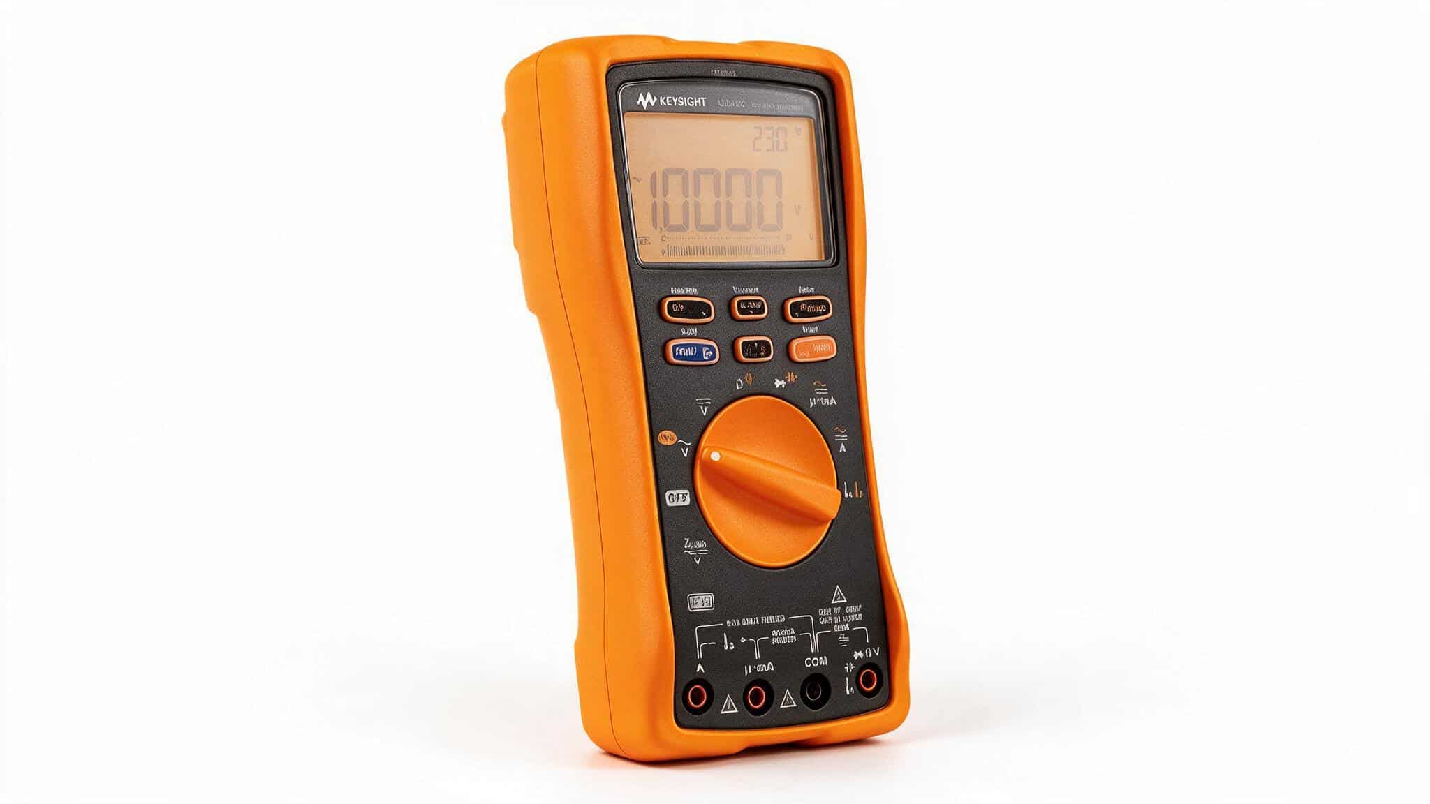 Đồng hồ vạn năng cầm tay Keysight U1242C chụp studio nền trắng góc nghiêng