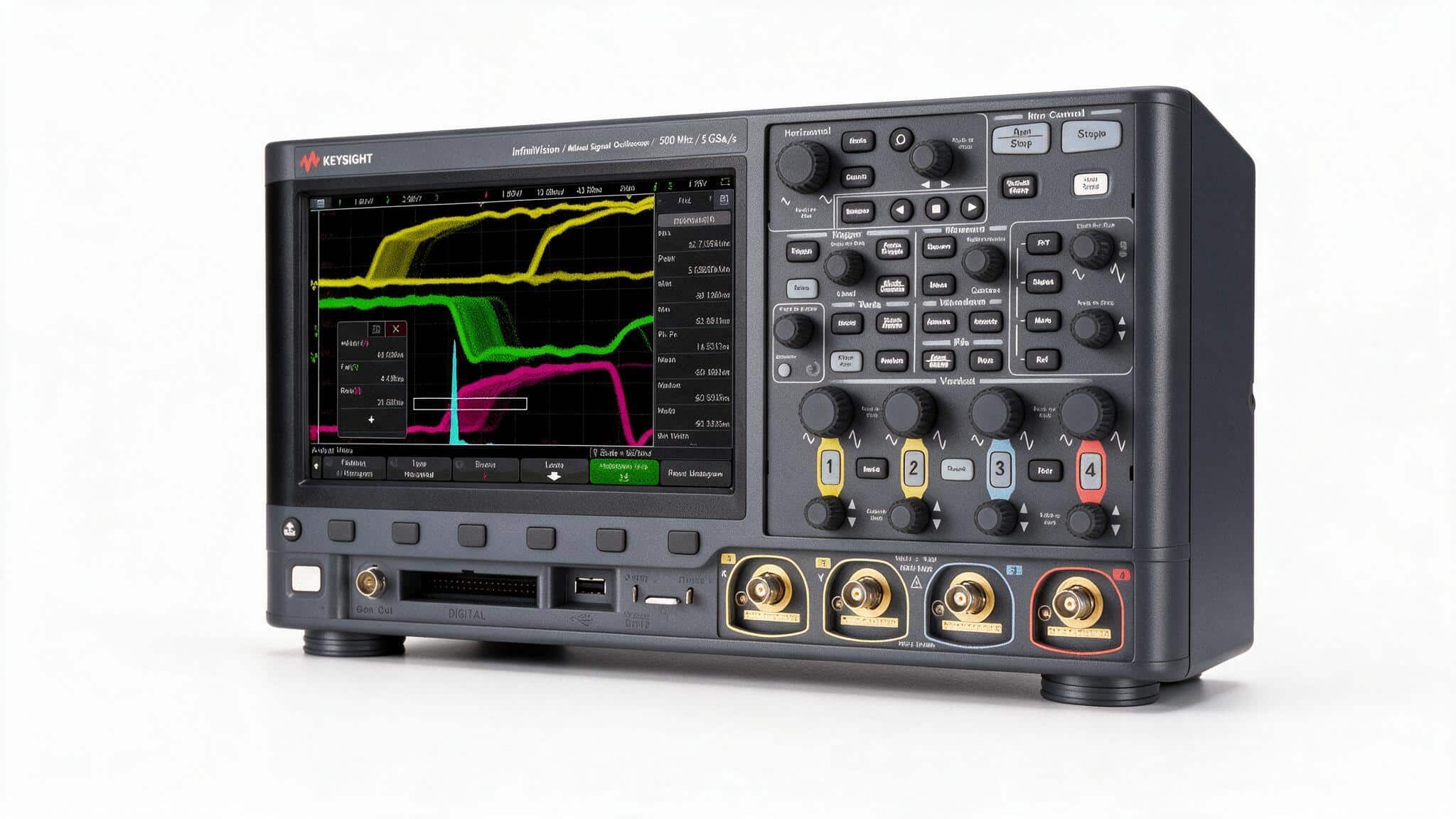 Máy hiện sóng Keysight MSOX3054G dòng 3000G X-Series chụp studio nền trắng góc nghiêng
