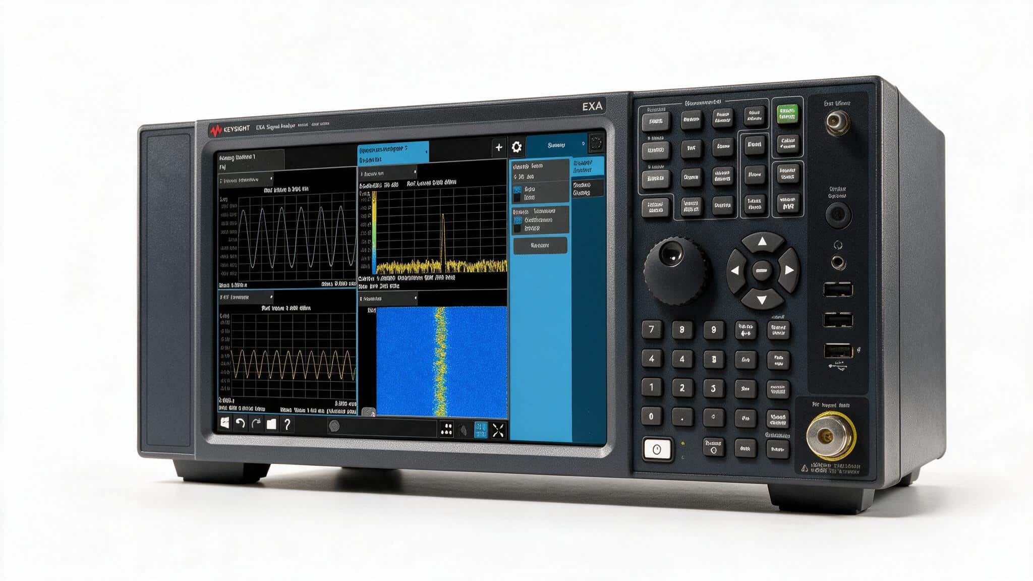 Máy phân tích phổ Keysight N9010B EXA màn hình đa chạm góc nghiêng ảnh studio nền trắng
