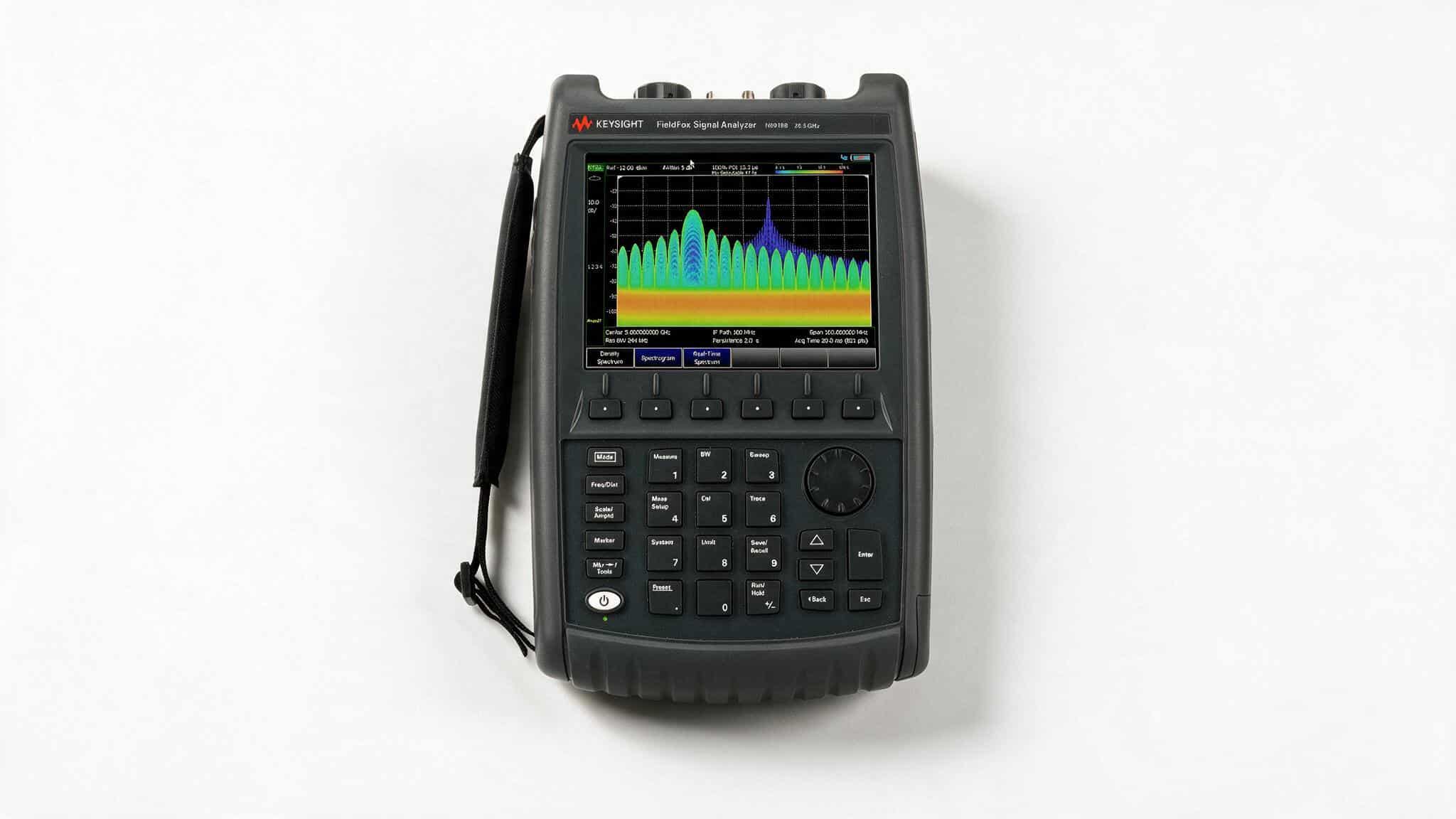 FieldFox Keysight N9918B 26.5 GHz nhìn từ trên cao ảnh studio nền trắng