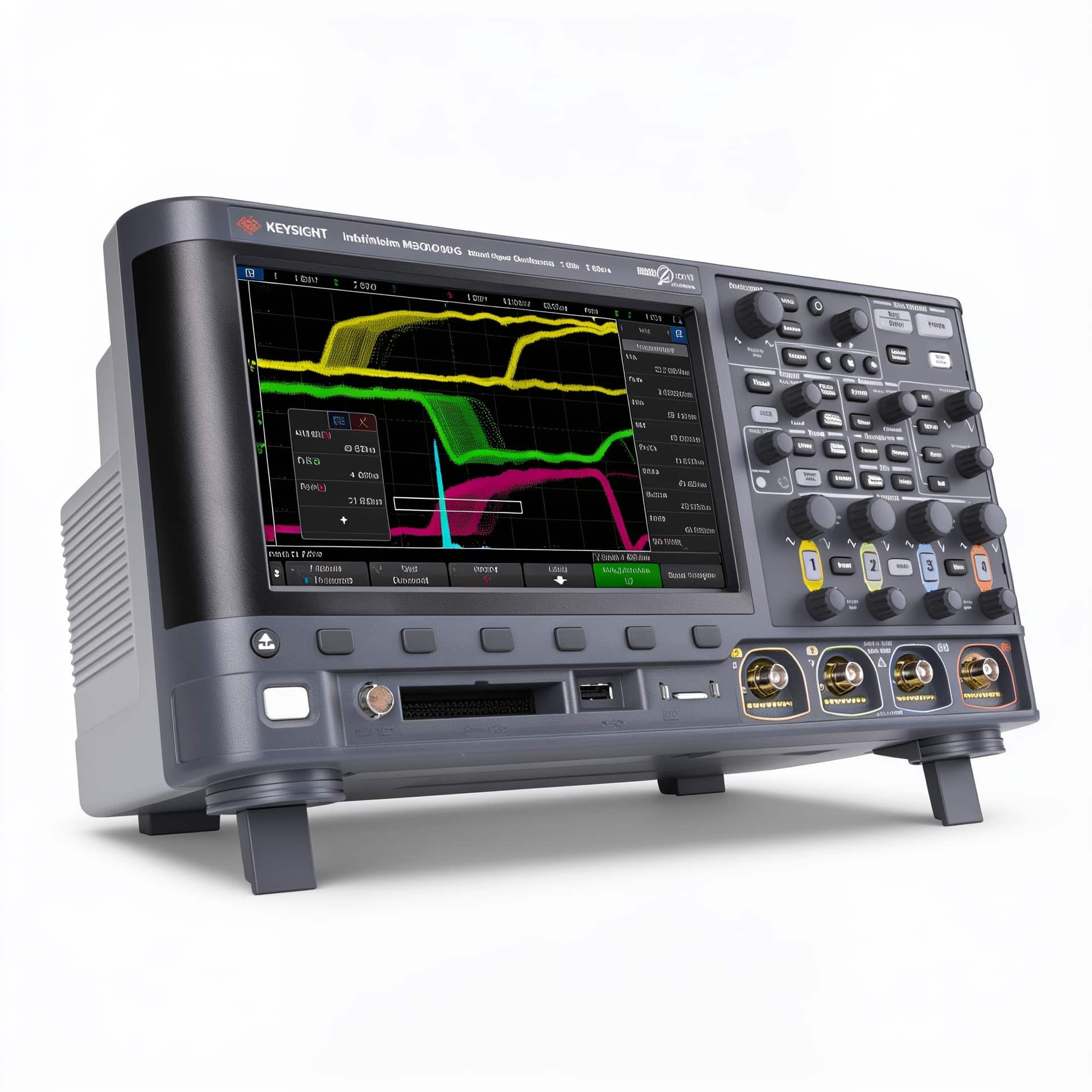 Máy hiện sóng Keysight DSOX3024G góc nghiêng trái trên nền trắng studio