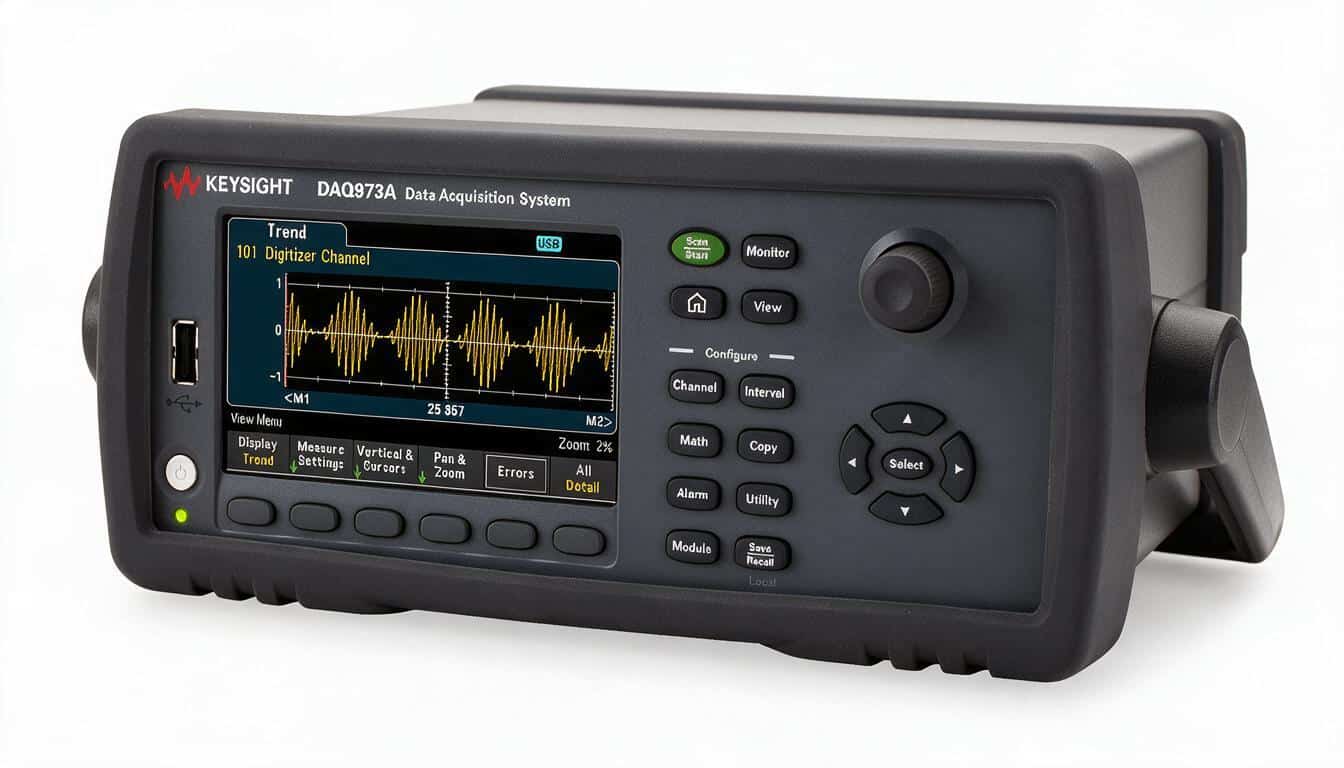 Hệ thống thu thập dữ liệu Keysight DAQ973A studio nền trắng