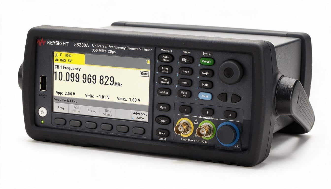Máy đếm tần số Keysight 53230A 350 MHz studio nền trắng