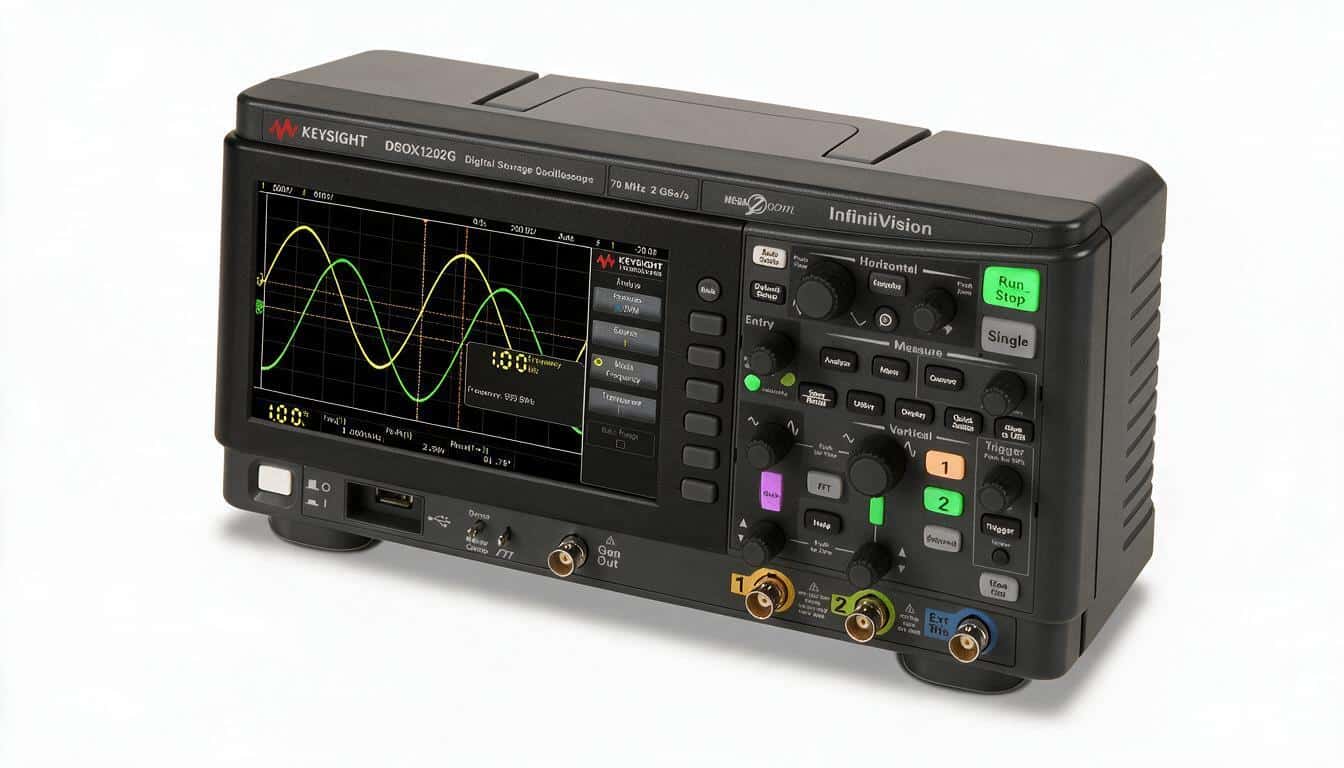 Máy hiện sóng Keysight DSOX1202G 2 kênh 2 GSa/s studio nền trắng