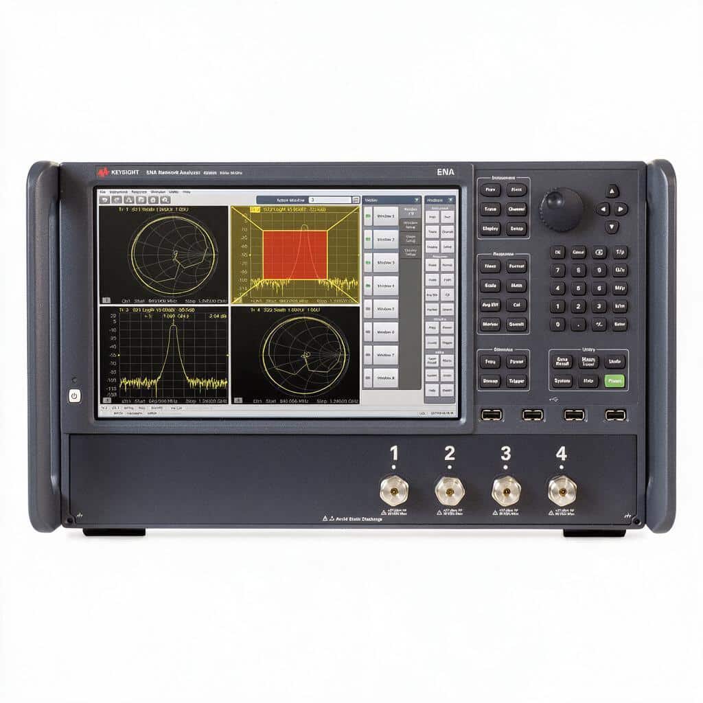 Máy phân tích mạng ENA Keysight E5080B bốn cổng thử studio nền trắng