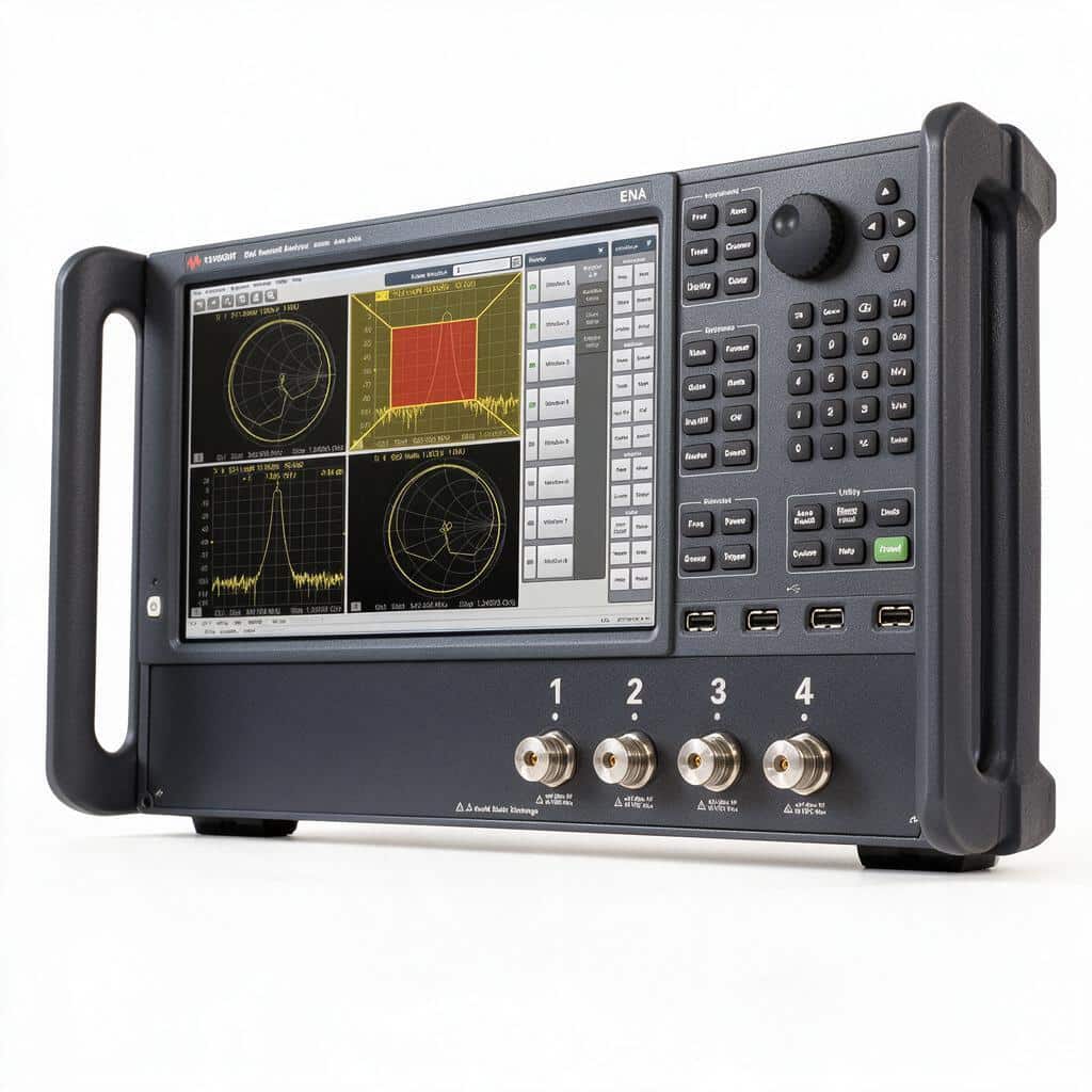Máy phân tích mạng ENA Keysight E5080B góc nghiêng trên nền trắng studio