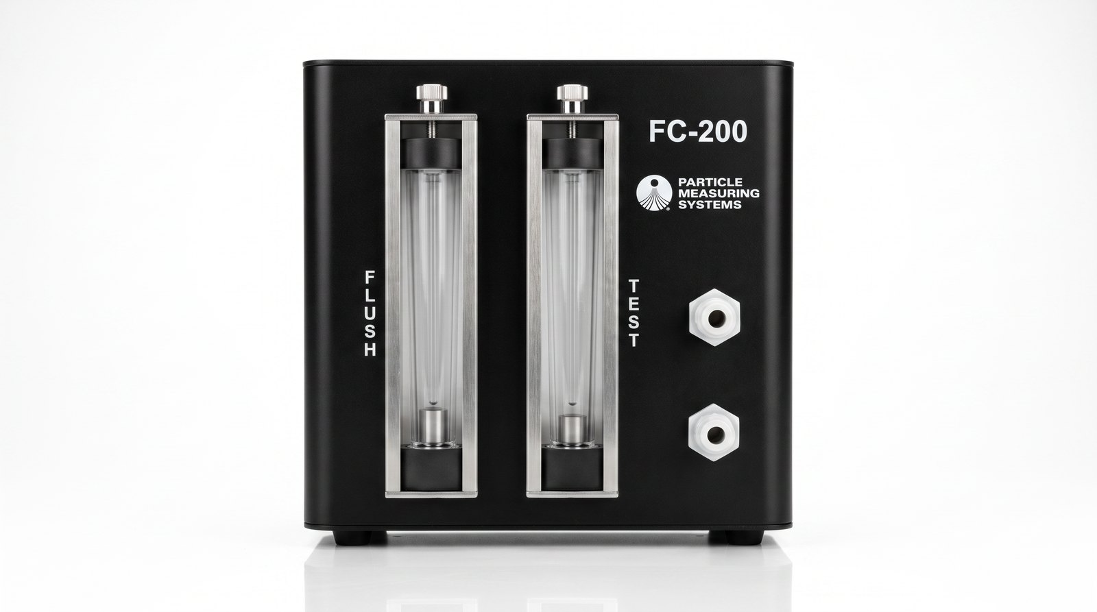Bộ điều khiển lưu lượng nước siêu tinh khiết PMS FC-200 với hai ống lưu lượng kế nhánh FLUSH và TEST