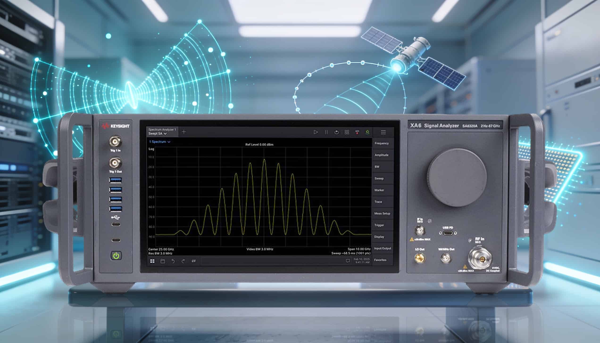 Máy phân tích tín hiệu XA6 Keysight SA6320A với đồ hoạ beamforming, vệ tinh, wafer
