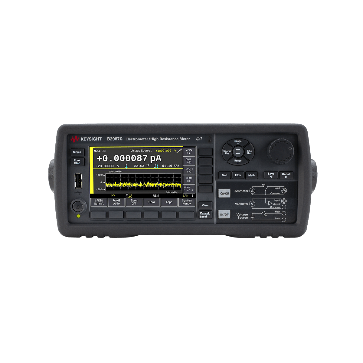 Thiết bị đo điện trở cao Keysight B2987C (0.01 fA – 20 mA, 10 PΩ)