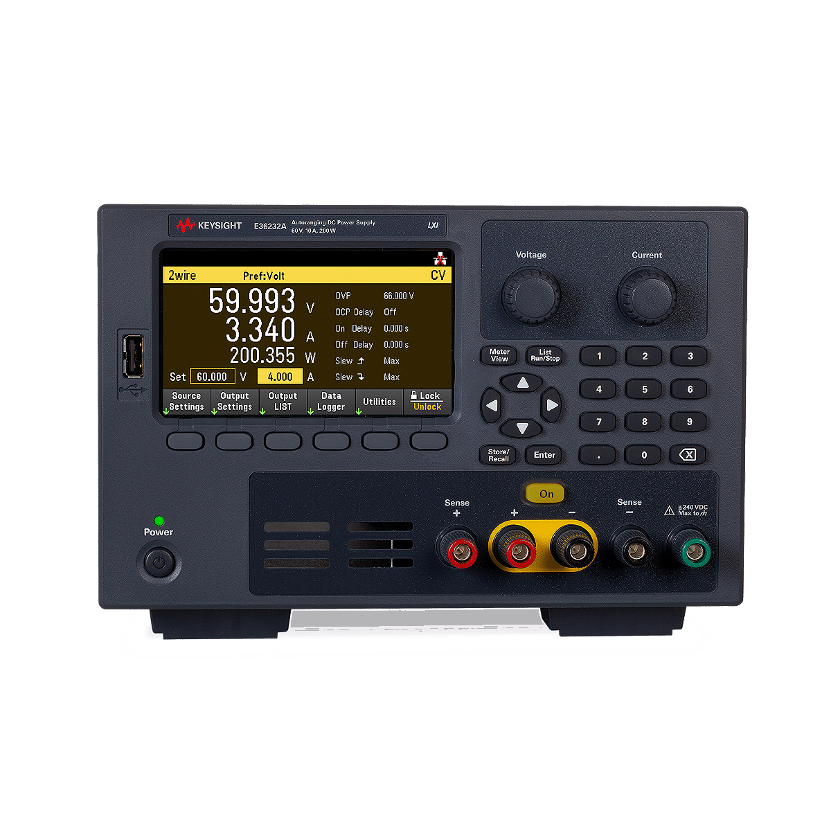 Bộ nguồn DC Keysight E36232A 60 V, 10 A, 200 W – một ngõ ra, màn hình màu 4.3 inch