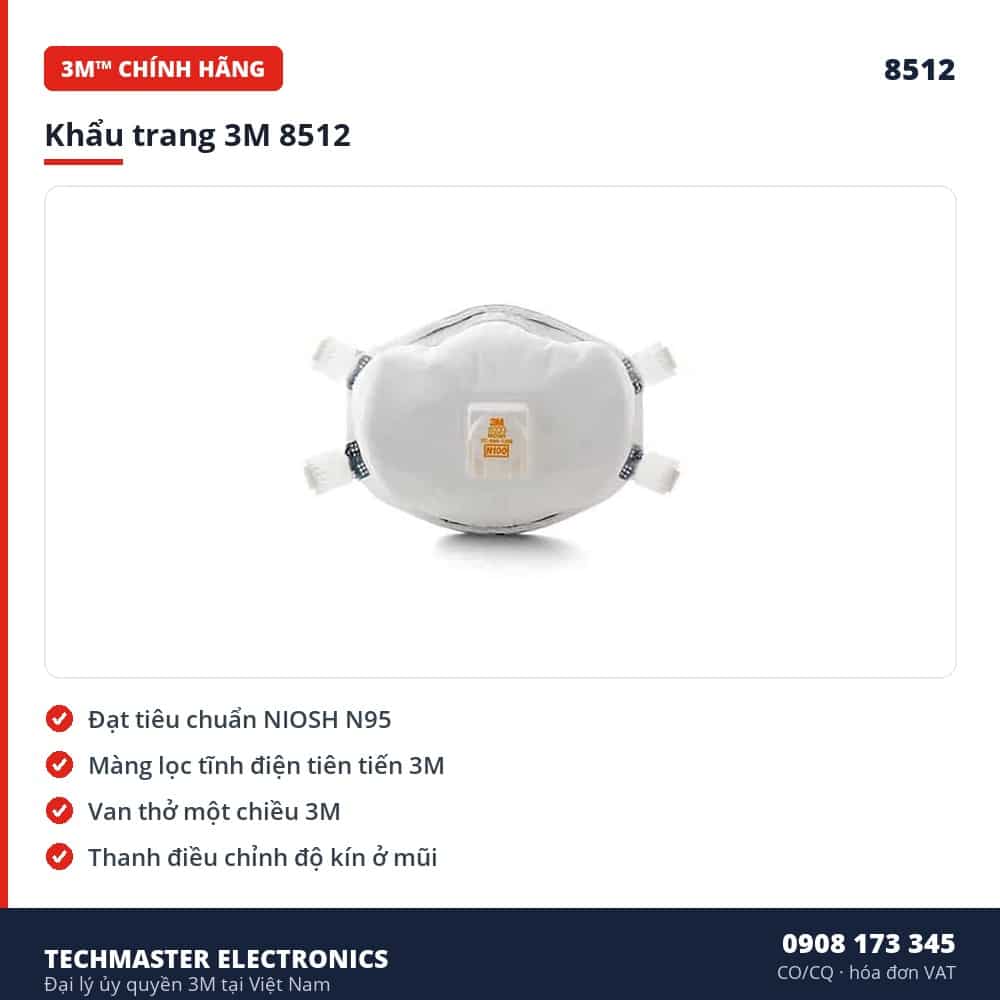 Khẩu trang 3M 8512 – đặc điểm & thông số chính
