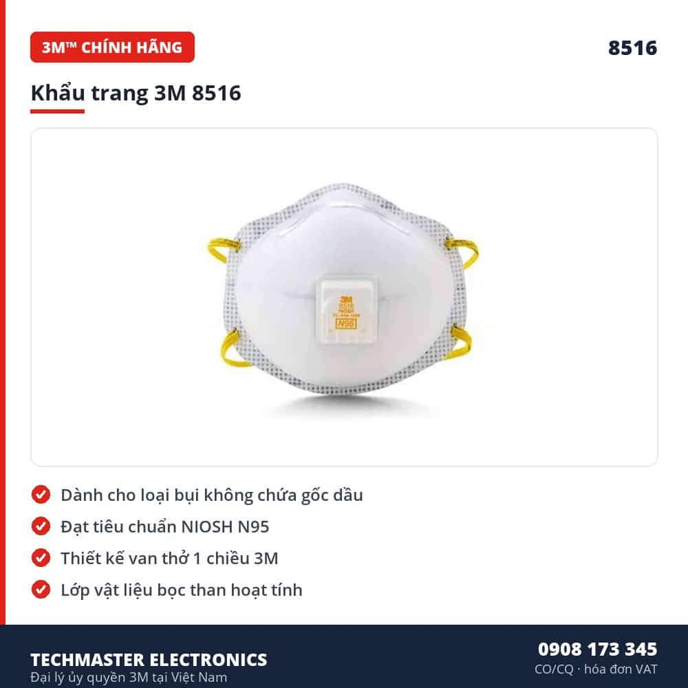 Khẩu trang 3M 8516 – đặc điểm & thông số chính